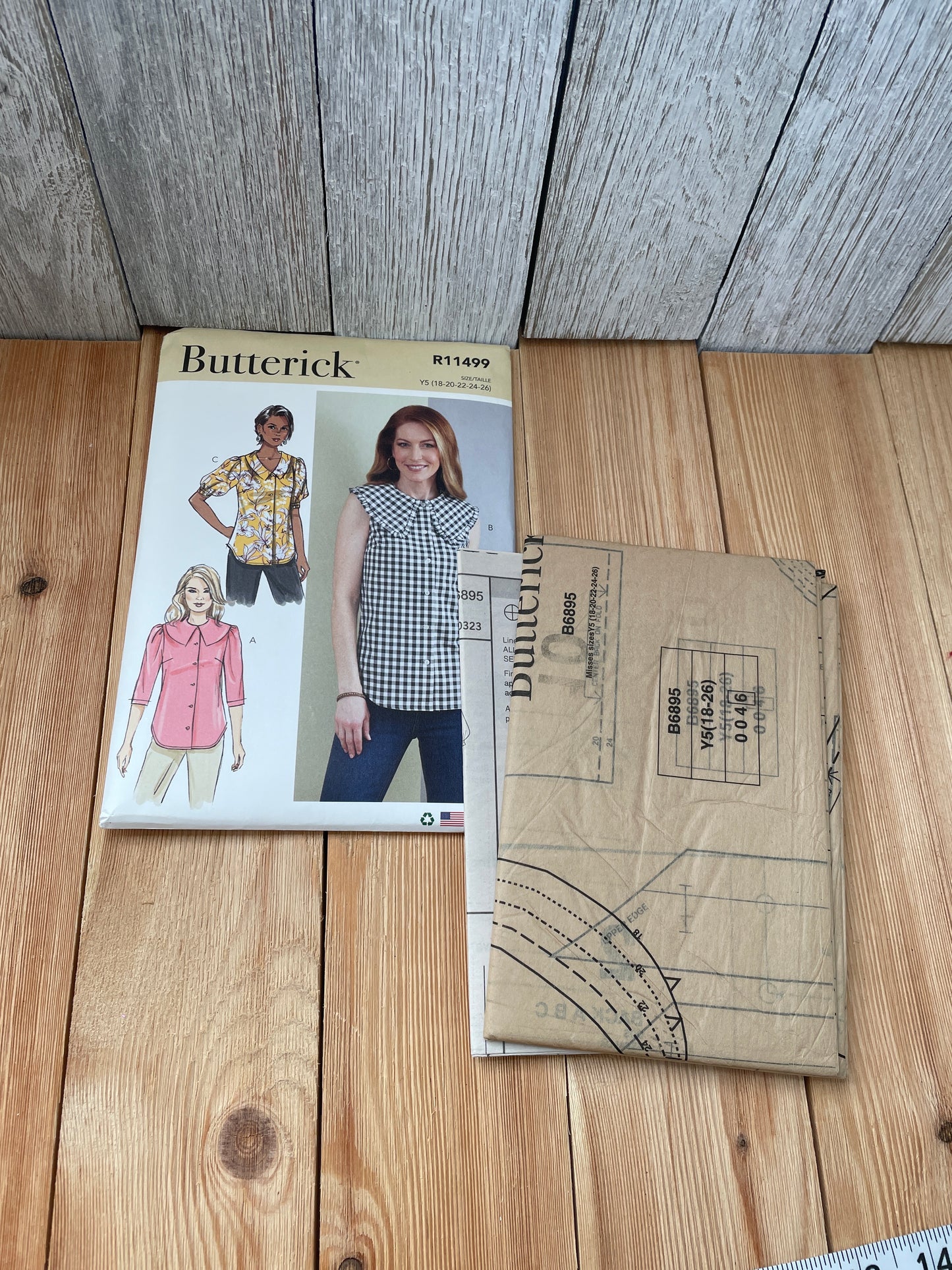Butterick R11499 Misses Top with Peter Pan Collar Size 18-26 Uncut FF Sewing Pattern