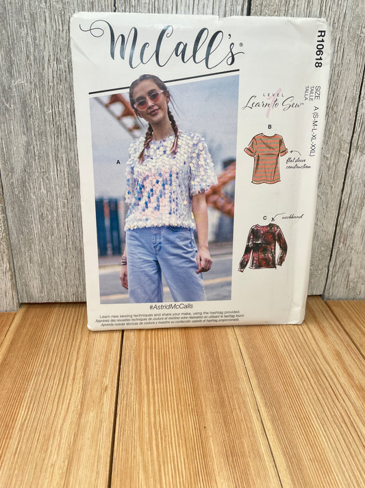 McCall's R10618 Misses Comfy Daily Top Size S-XXL Uncut FF Sewing Pattern