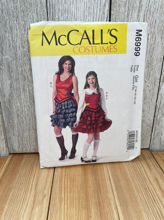 McCall's 6999 Girl Misses Dancer Pirate Size 7-14 or Sml-Xlg Uncut FF Sewing Pattern Halloween Costume
