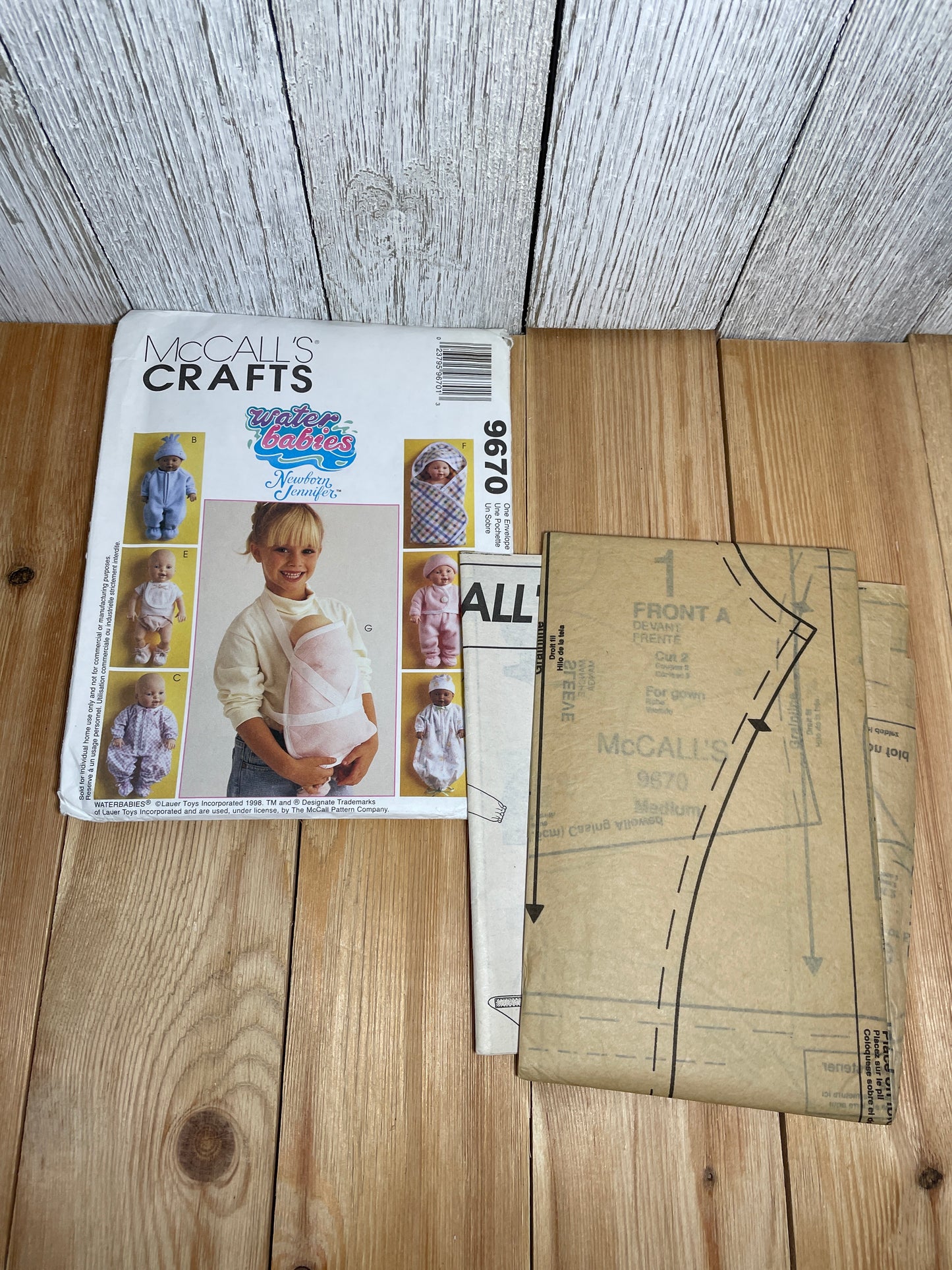McCall's Crafts 9670 Water Babies Baby Doll Clothes fits dolls 10"-20" Pattern UNCUT FF