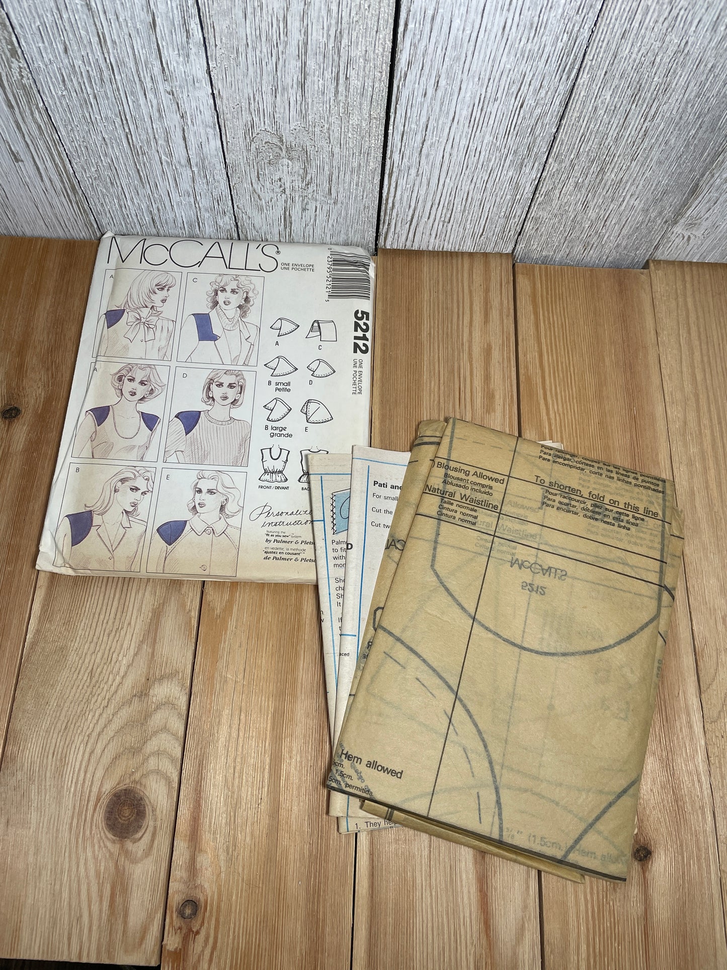 McCall's 5212 Shoulder Pad Package Plus Two Camisoles Size 6-20 Pattern Uncut FF