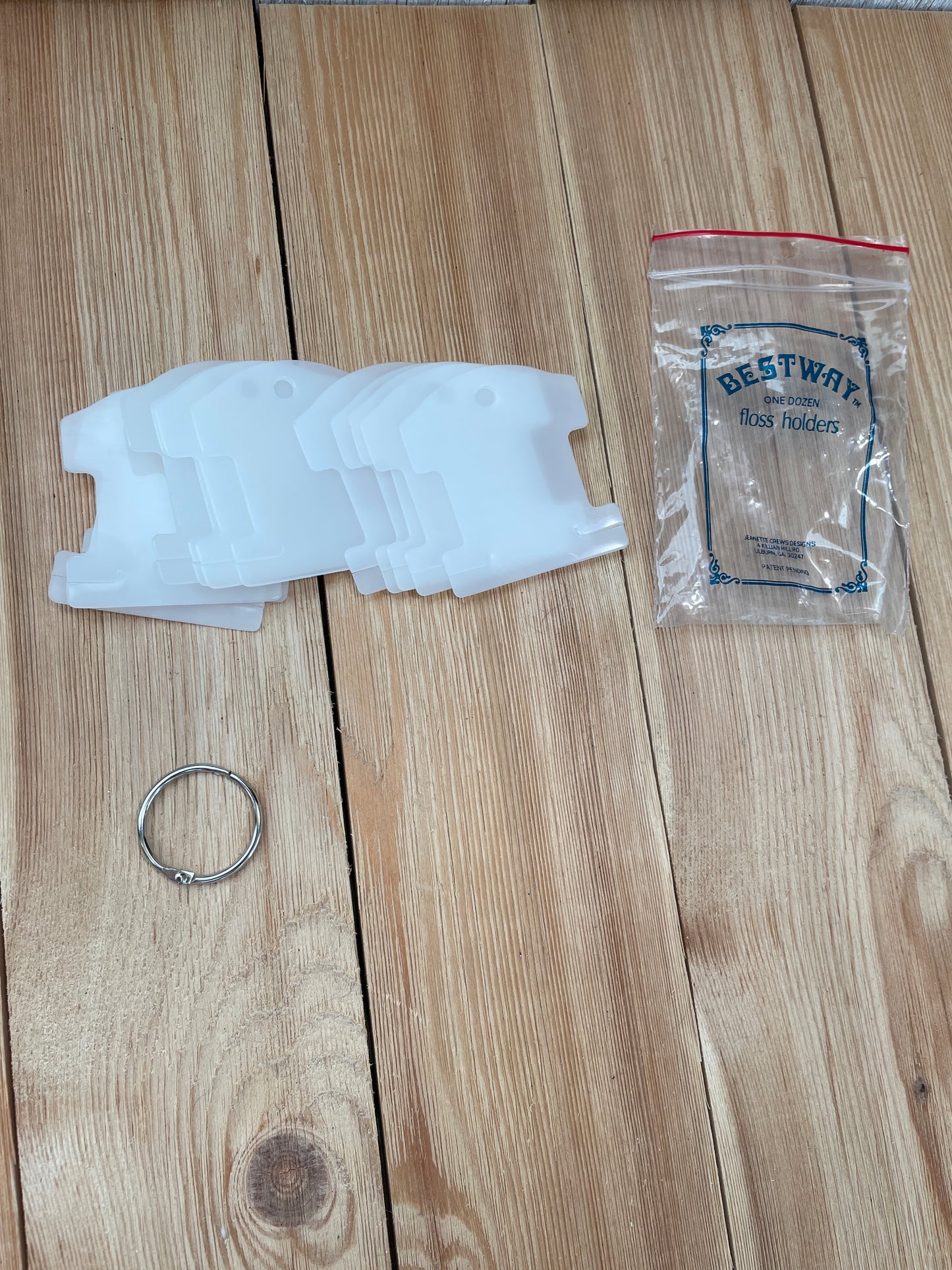 Best Way Flos-Ez 12 Piece Floss Holder for Cross Stitch and Embroidery with Metal Ring