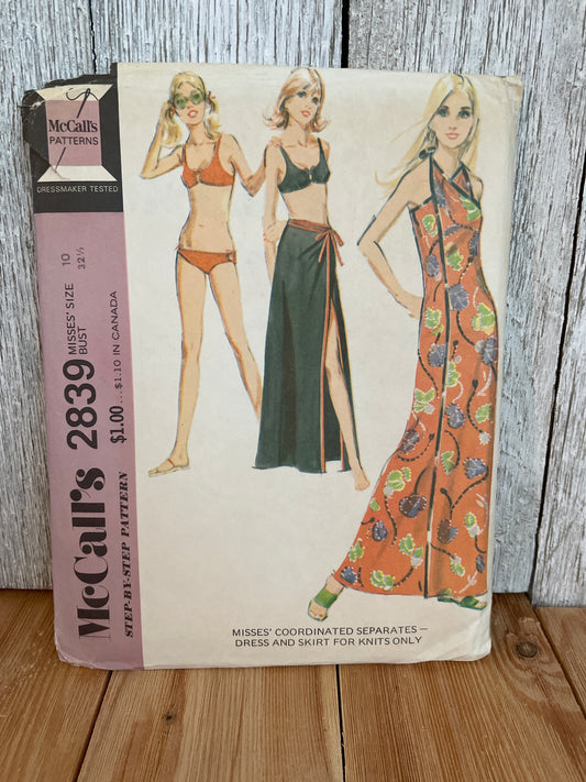 McCalls 2839 Coordinated Separates Dress and Skirt Pattern UNCUT FF