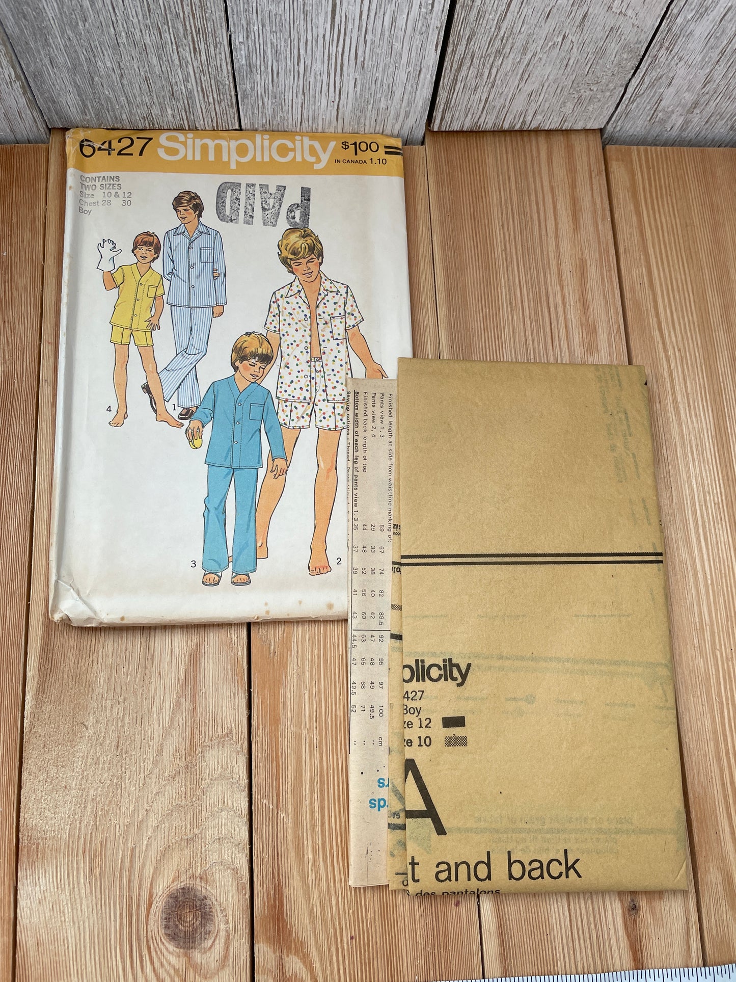 Simplicity 6427 Boys Teen Pajamas Size 10-12 Uncut FF Sewing Pattern