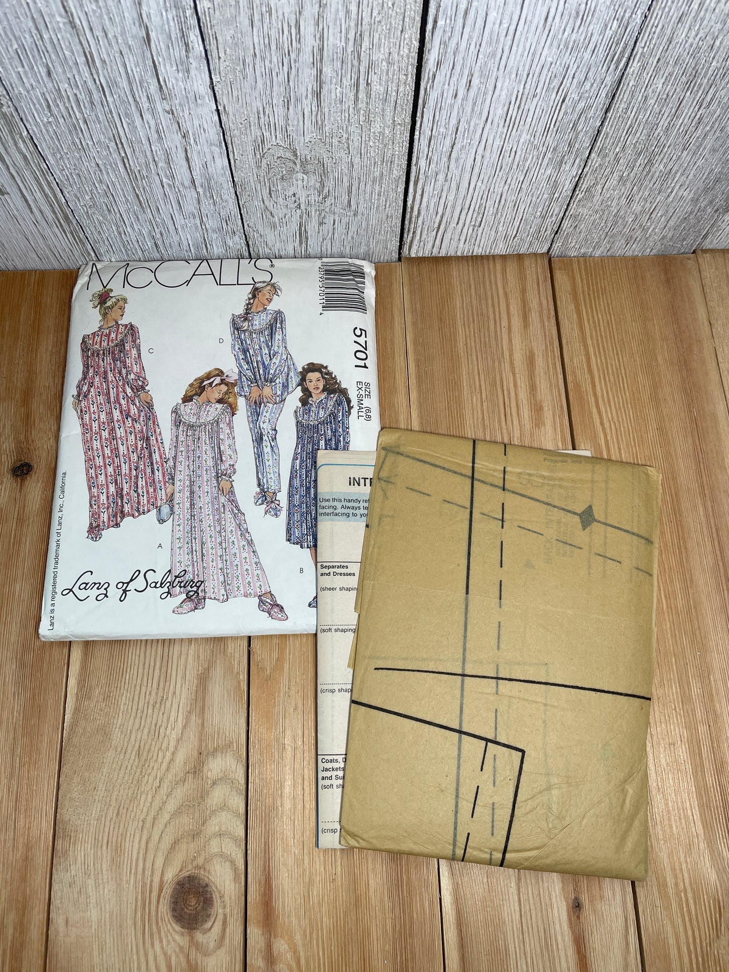 McCall's 5701 Large Yoke Lose Fit Sleepwear Dress Shirt Pants and Boots Size 6-8 Pattern Uncut FF