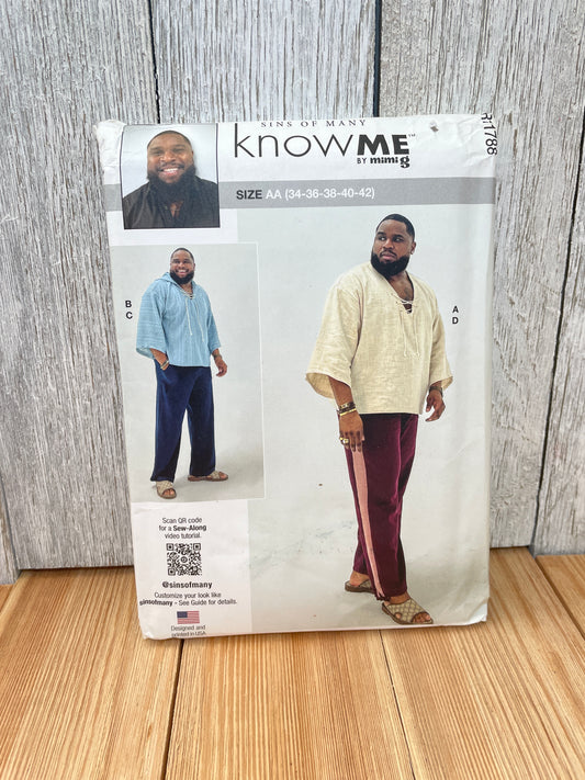 Know Me Mimi G R11788 Men's Top Hoodie and Pants Size 44-52 and 34-42 Pattern Uncut FF