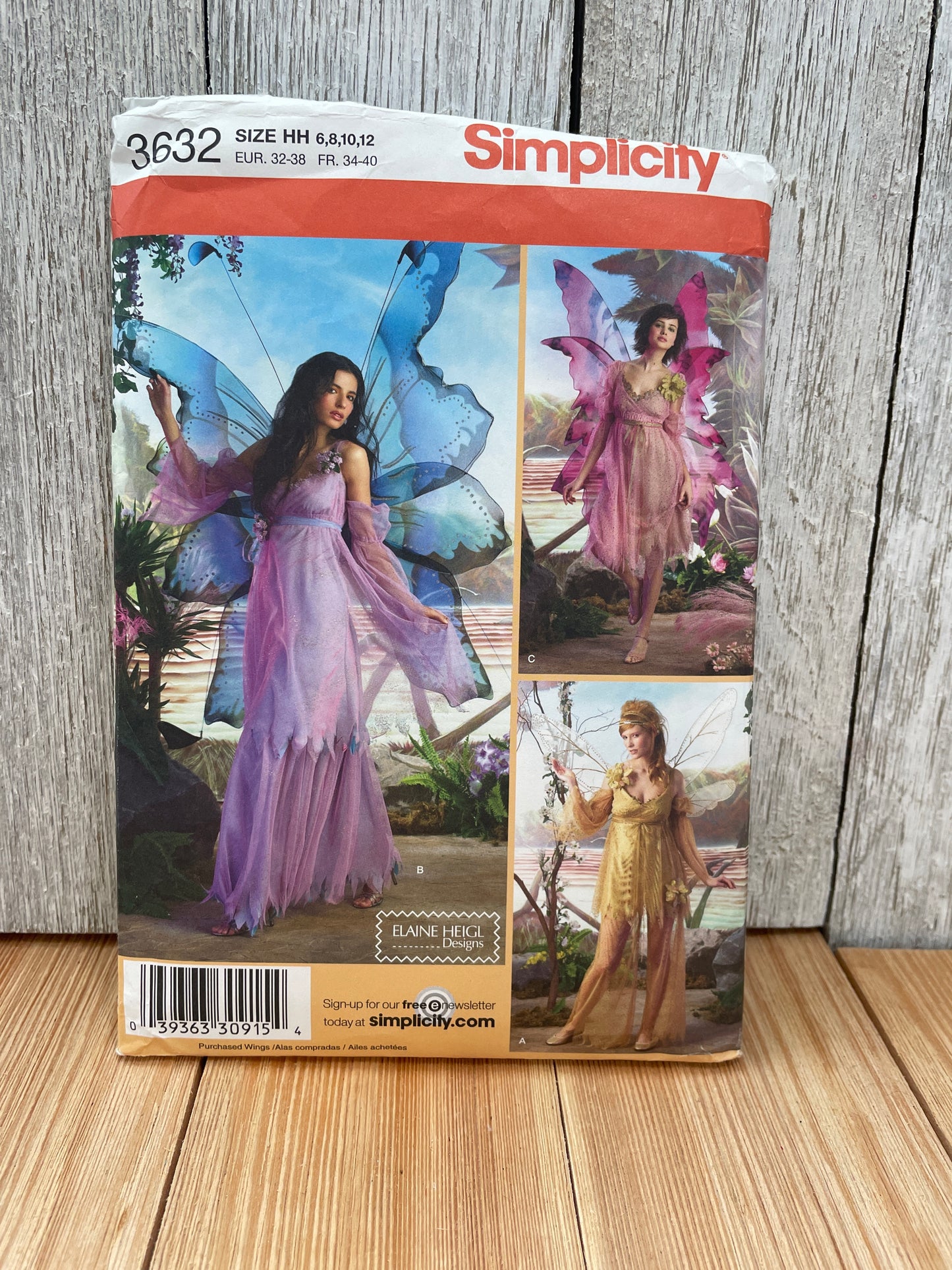 Simplicity 3632 Fairy Costume Pattern Size 6-12 UNCUT FF Halloween
