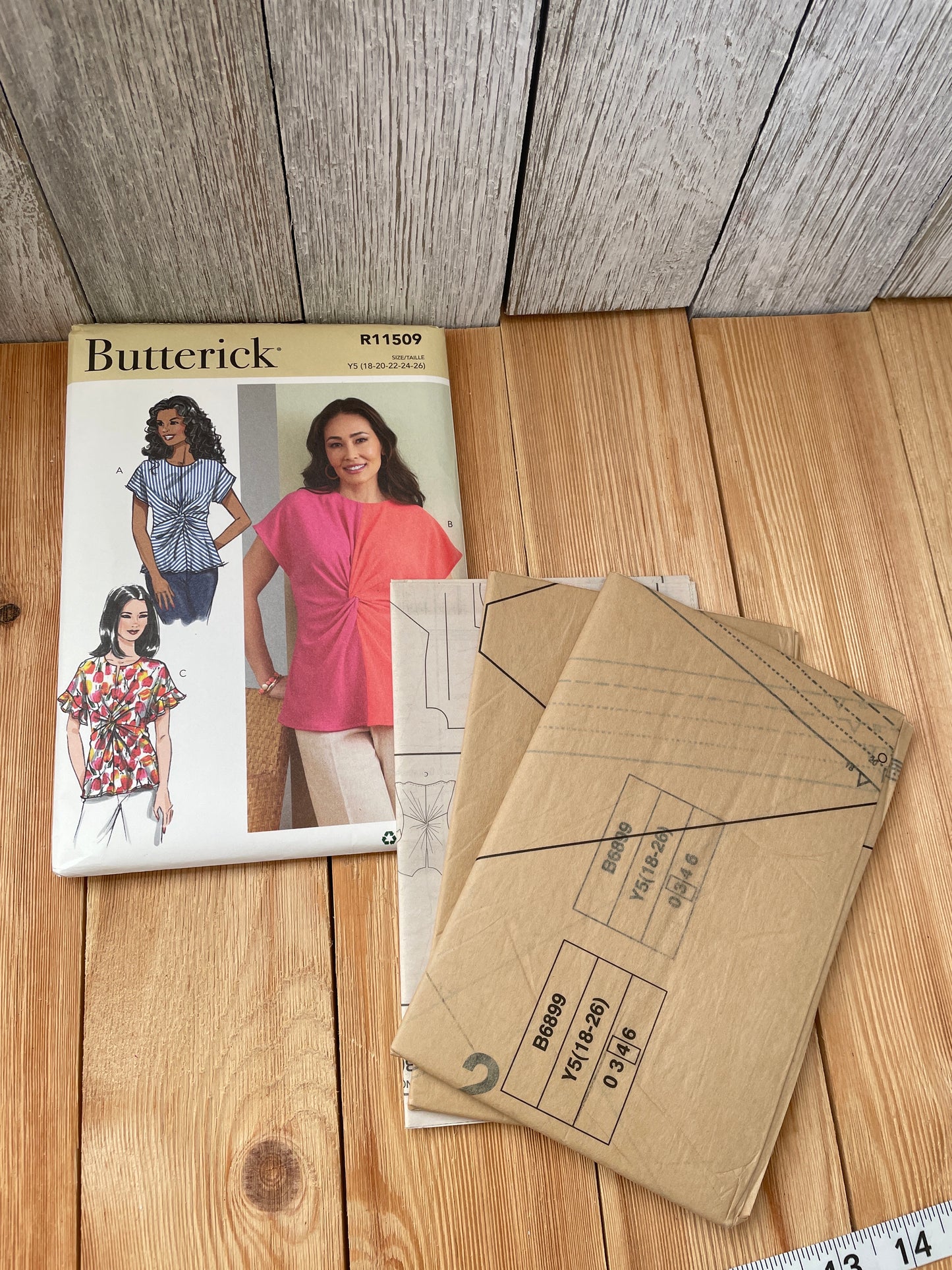 Butterick R11509 Misses Knotted Top Size 18-26 Uncut FF Sewing Pattern