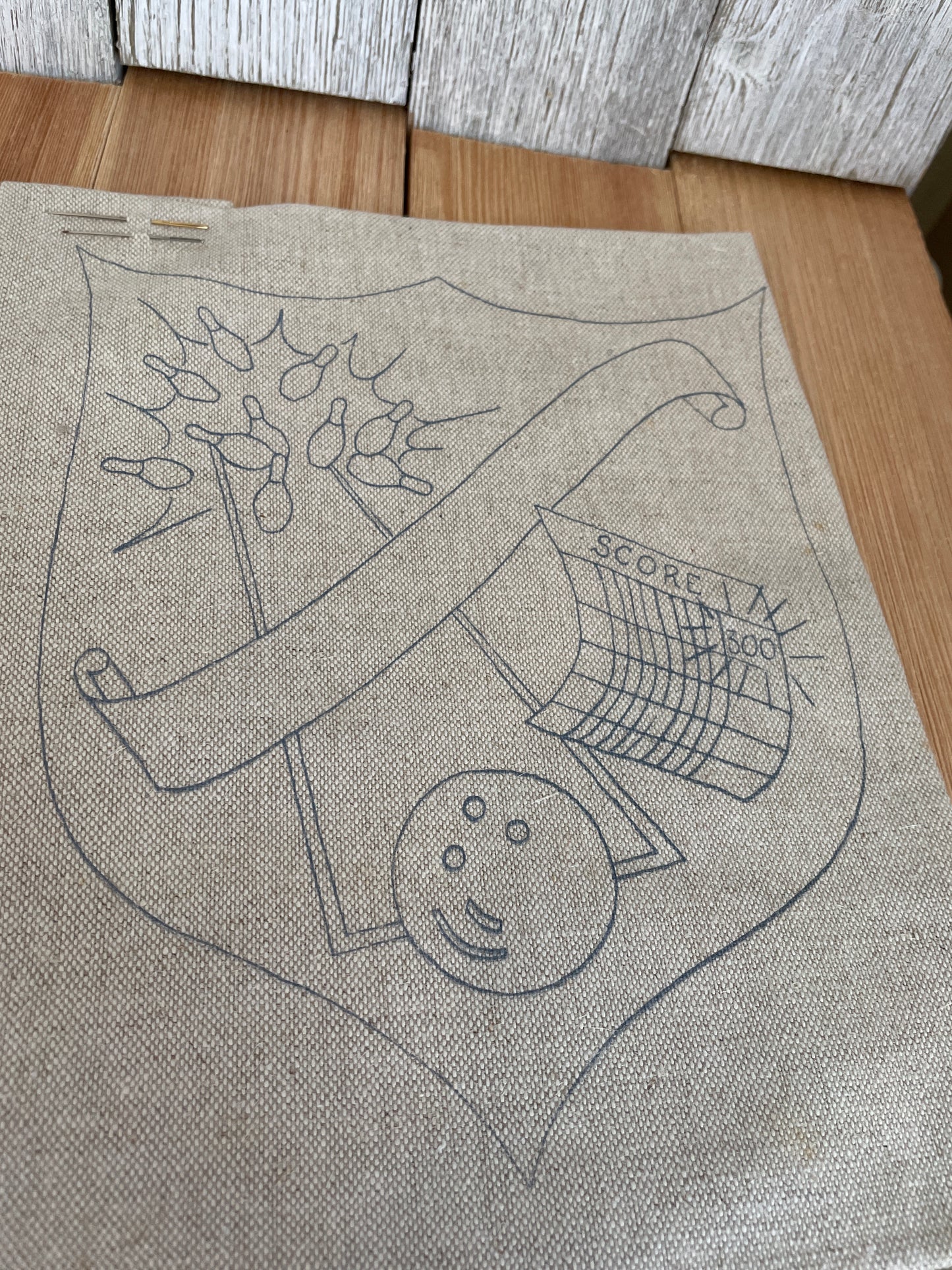 Bowling Crest No. 138 Crewel Embroidery Kit Vintage Crewel by Cathy NEW