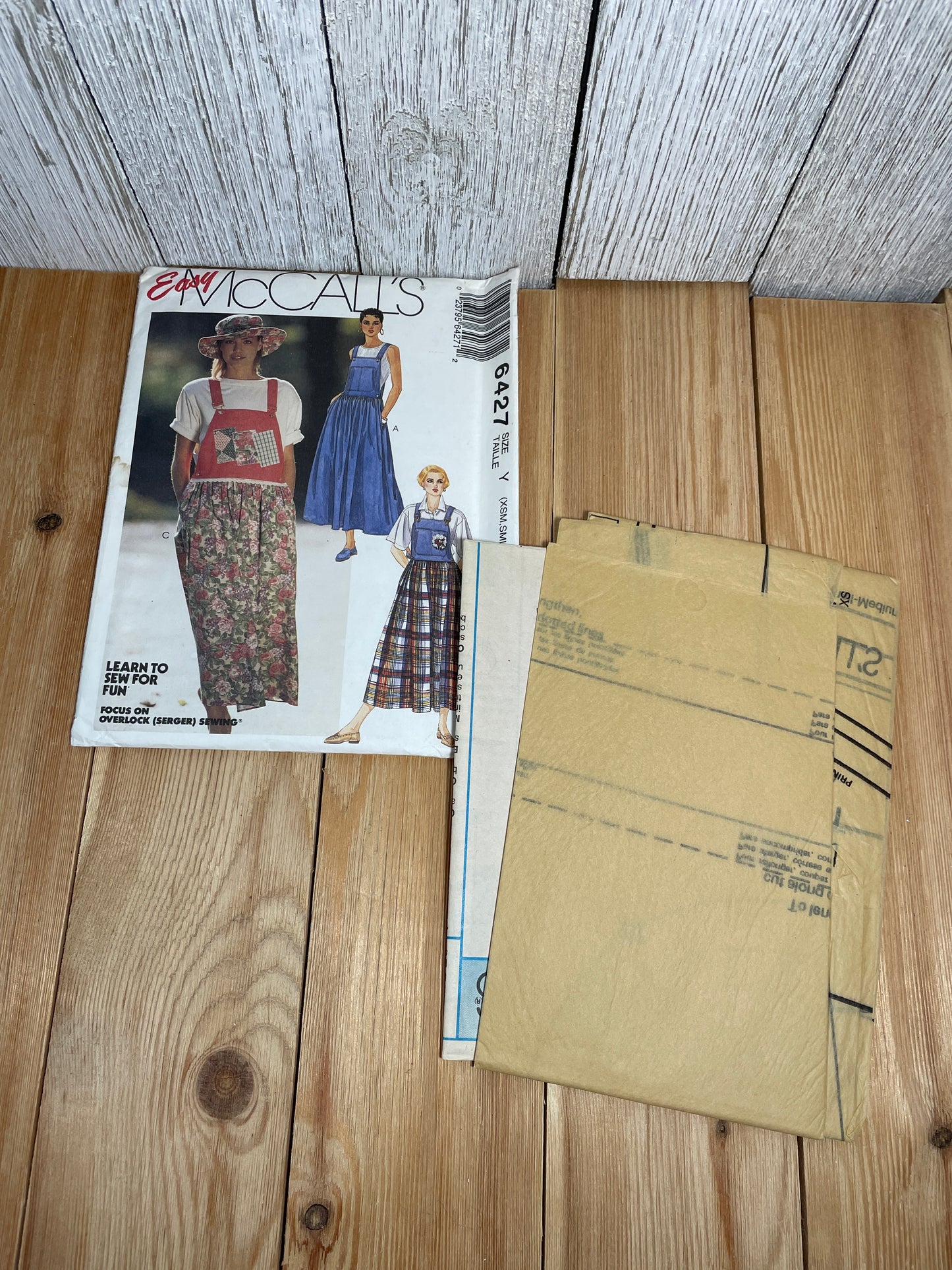 McCall's 6427 Jumper Overalls with Skirt Size XSM- MED 4-14 Pattern Uncut FF