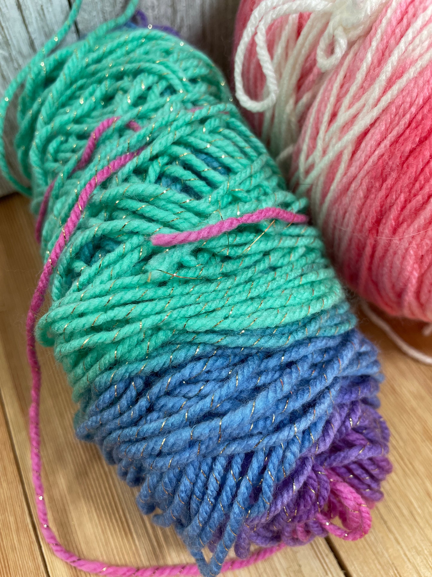 Mystery Acrylic Yarn 2 Skein Bundle Rainbow Variegated