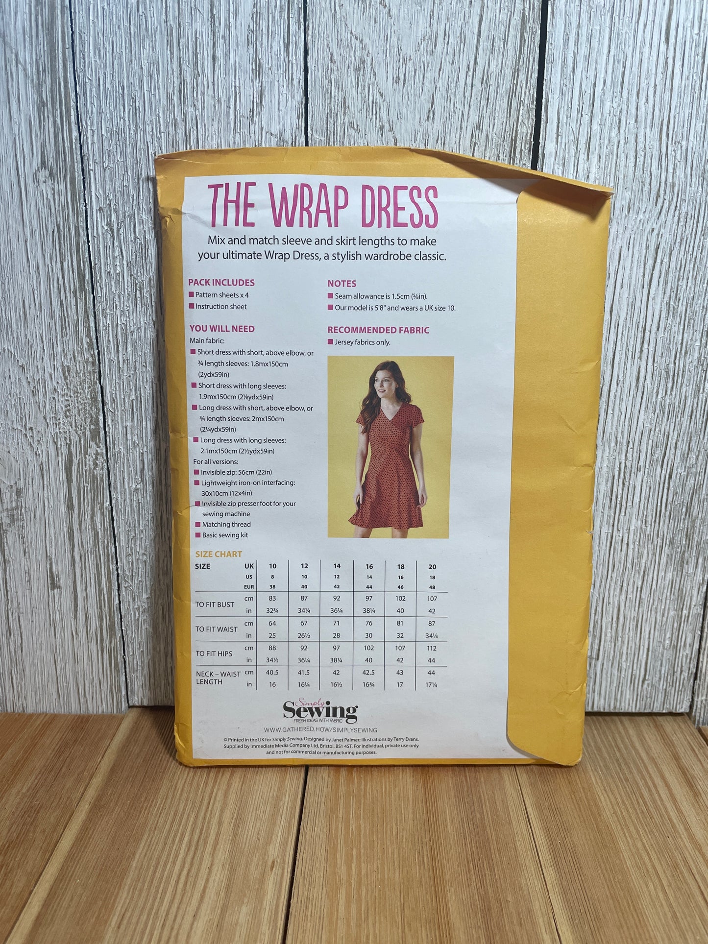 Simply Sewing the Wrap Dress Pattern A Line Multiple Sleeve Lengths Size 8-18 UNCUT FF Sealed