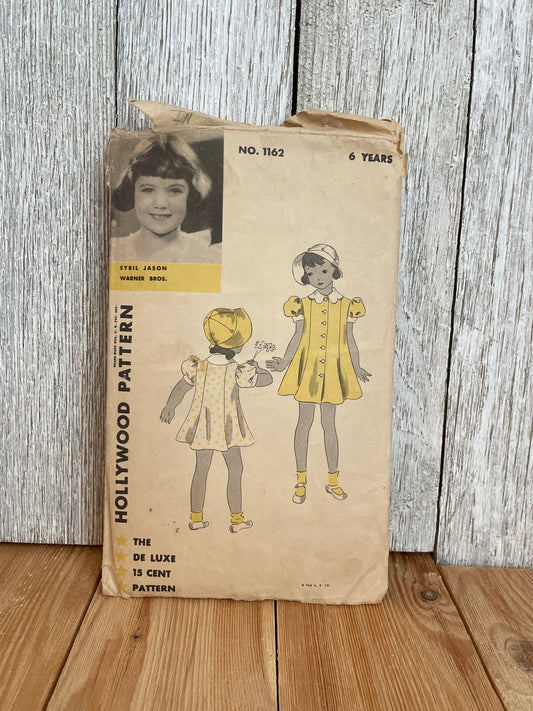 Rare Vintage 1936 Hollywood Pattern No. 1162 Sybil Jason Sewing Pattern Complete