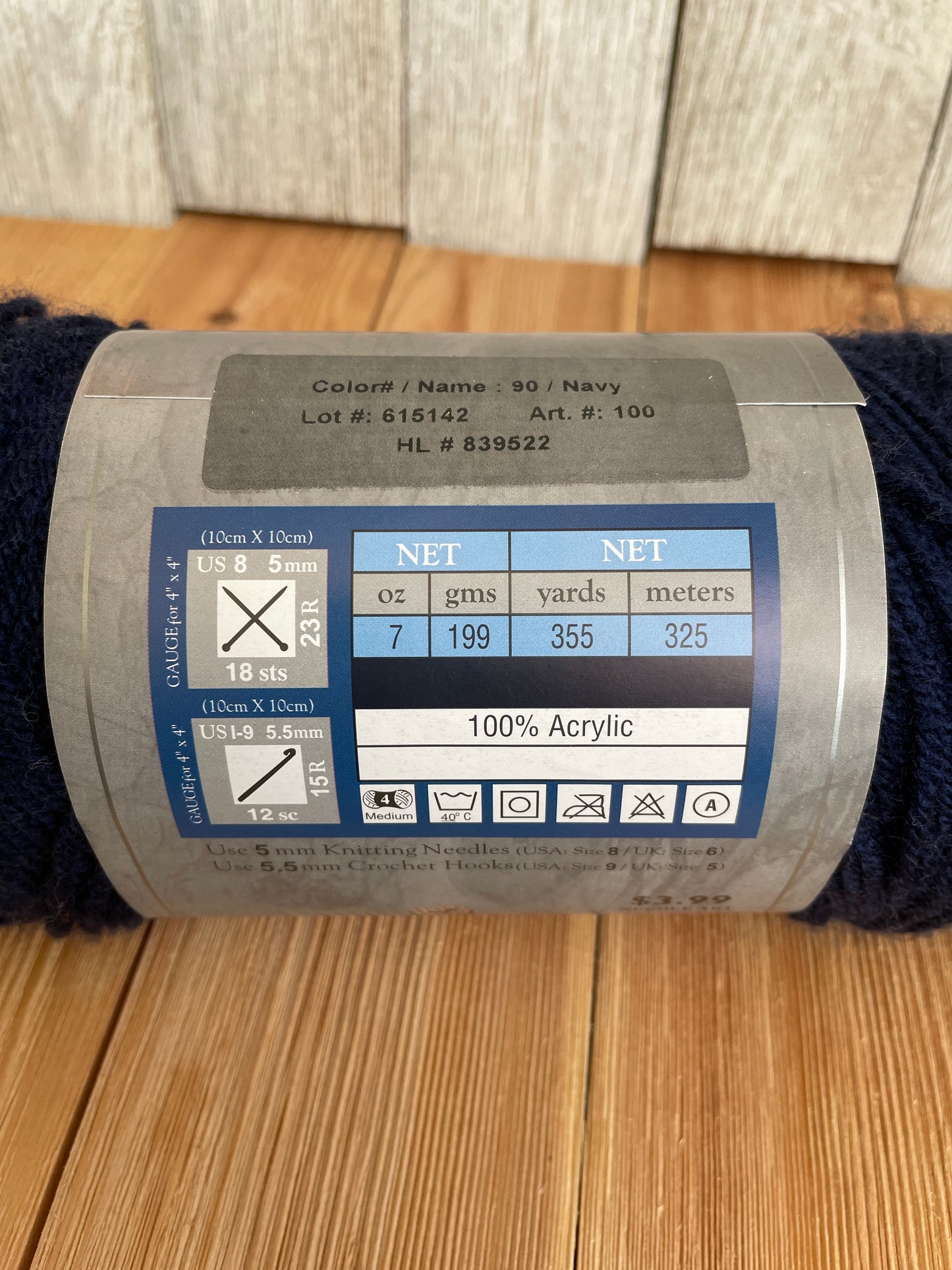I Love This Yarn 90 Navy Dye Lot 615142 One skein