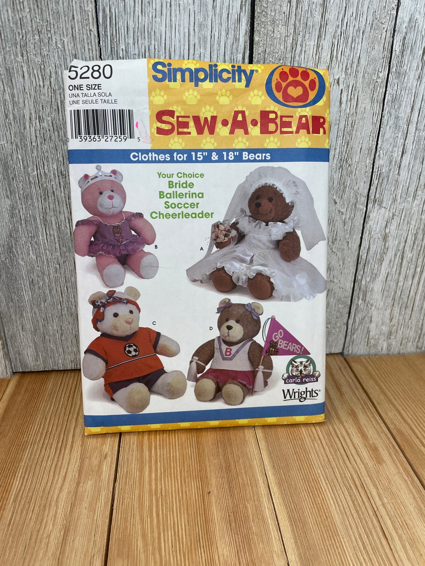 Simplicity Sew a Bear Build a Bear Clothes Pattern UNCUT FF