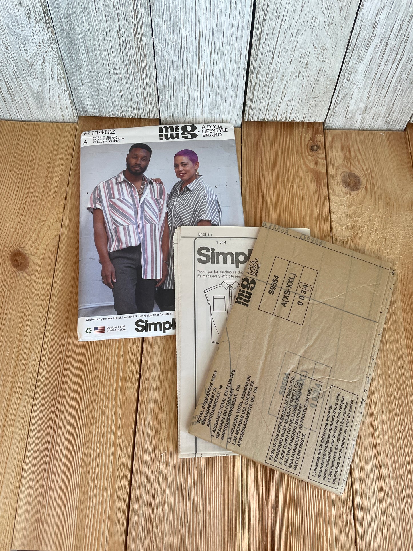 Simplicity MIMI G R11402 Unisex Shirt in 2 Lengths Size XS-XXL Pattern UNCUT FF