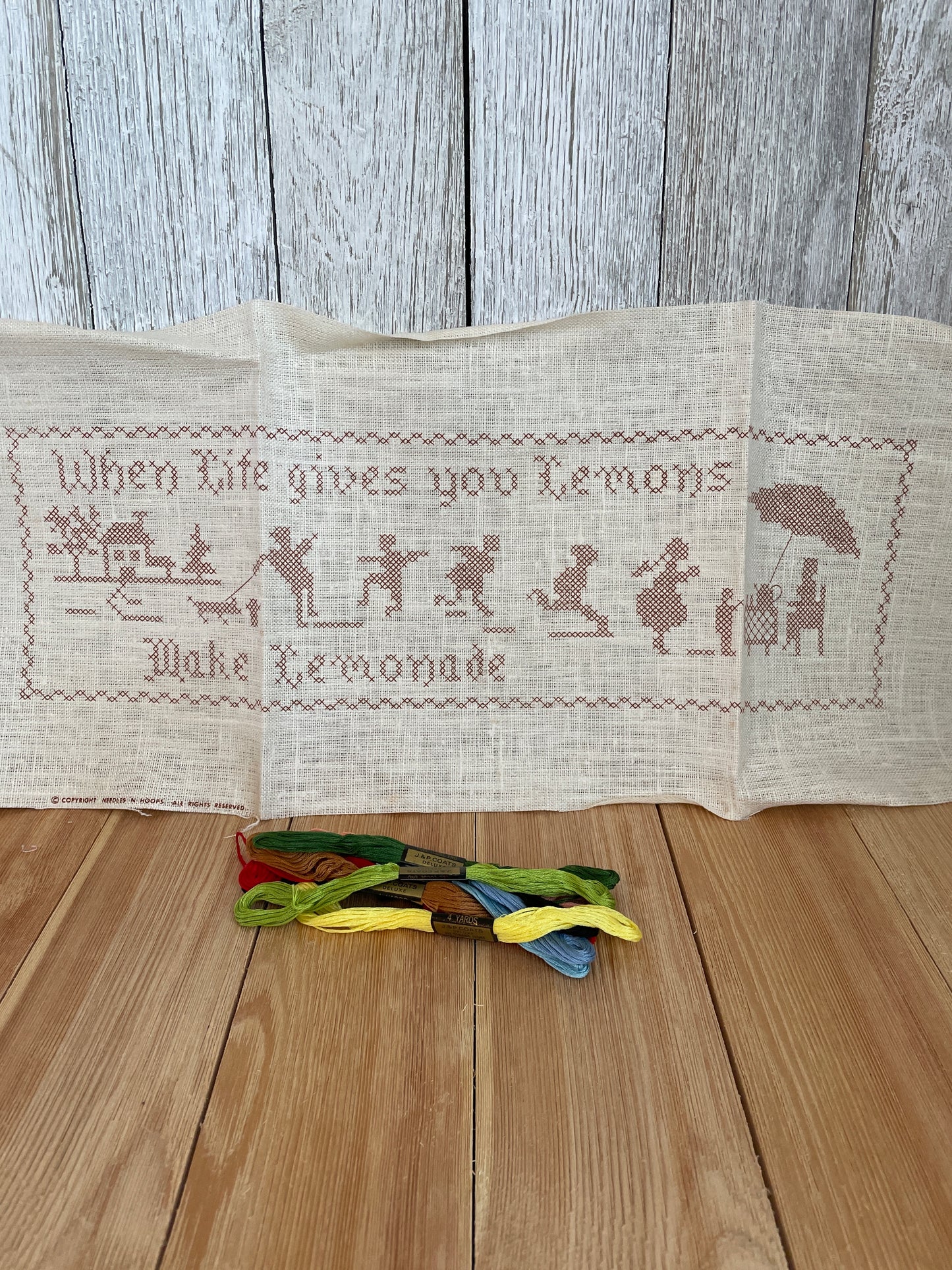 Needles N Hoops No.164 Lemonade Sampler Stamped Cross Stitch Kit