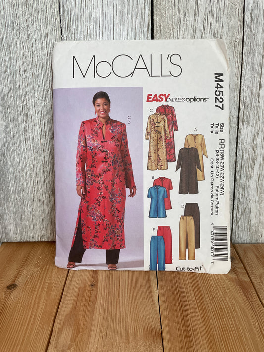 McCalls M4527 Women Petite Momo Kaftan Kimono Tunic and Pants in 3 Lengths Size RR 18W-24W Pattern UNCUT FF