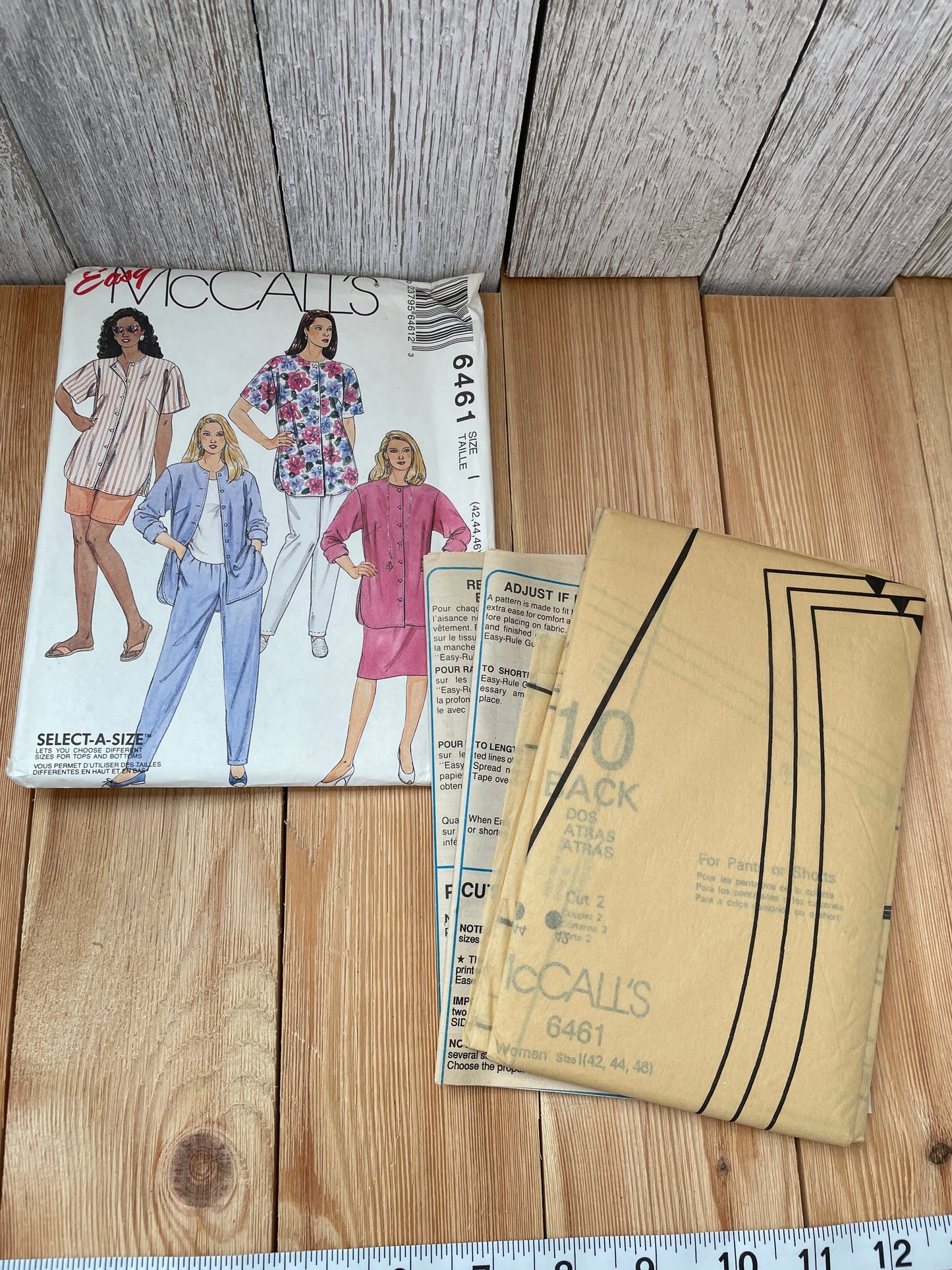 McCall's 6461 Misses Button Down Shirt Size 42-46 Uncut FF Sewing Pattern