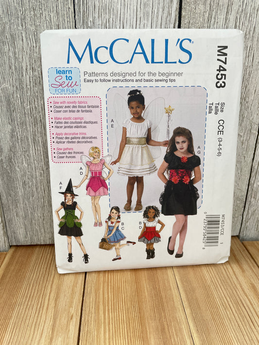 McCall's M7453 Child Size 3-6 Fairytale Angel Halloween Costume Uncut FF Sewing Pattern