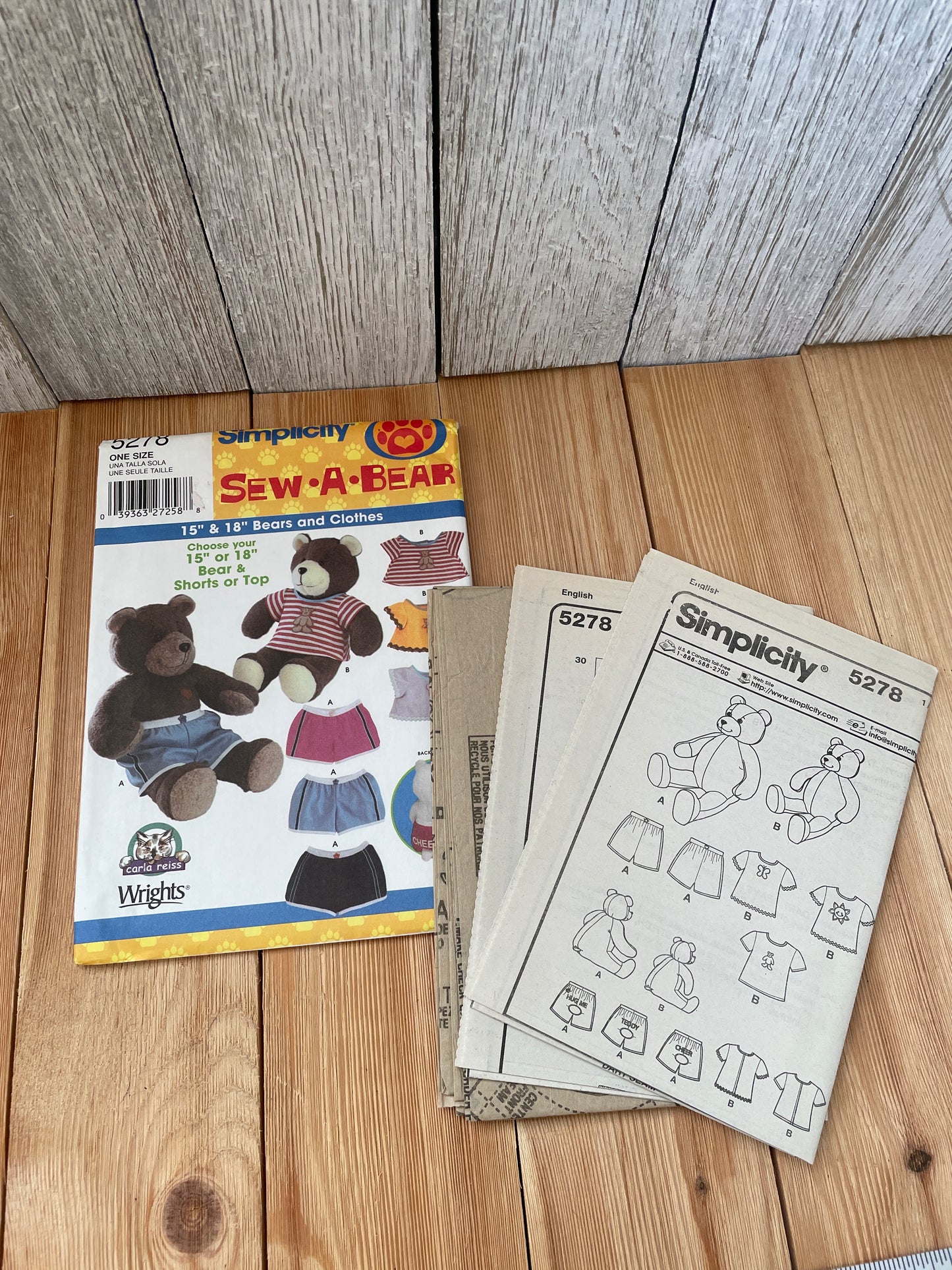 Simplicity Sew a Bear Build a Bear Clothes Pattern UNCUT FF