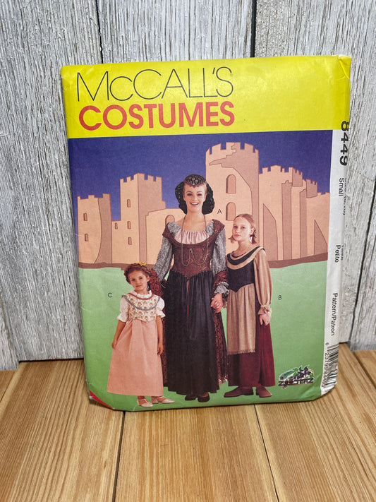 McCall's 8449 Costumes Misses Medieval Size Small 8 10 Sewing Pattern Uncut FF