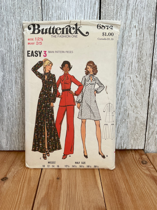 Buttrick 6876 Half Size Dress Tunic Pants Size 12.5 Pattern UNCUT FF