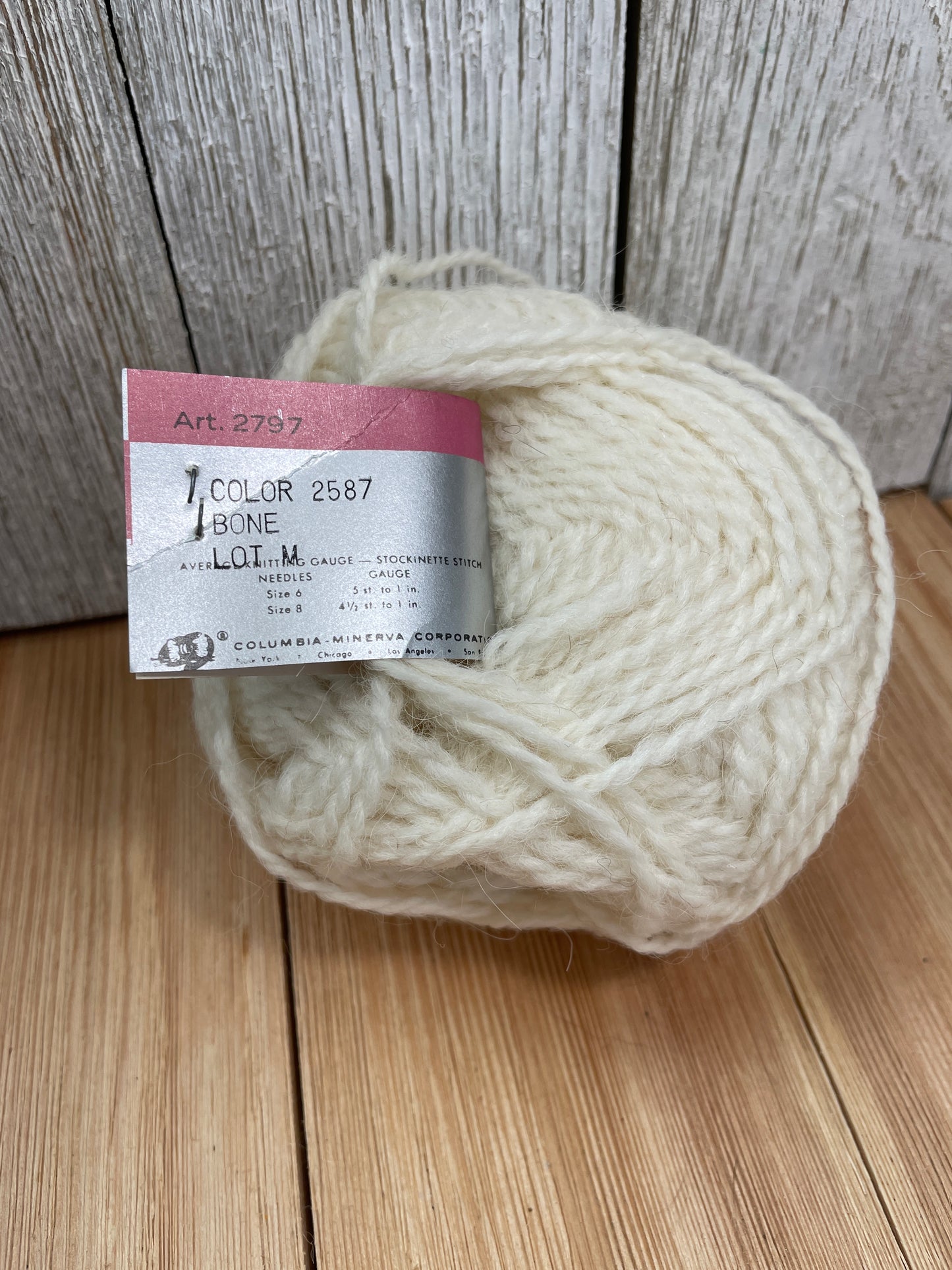 Columbia Minerva Alpaca and Nylon Yarn Bone White 2587 Dye lot M