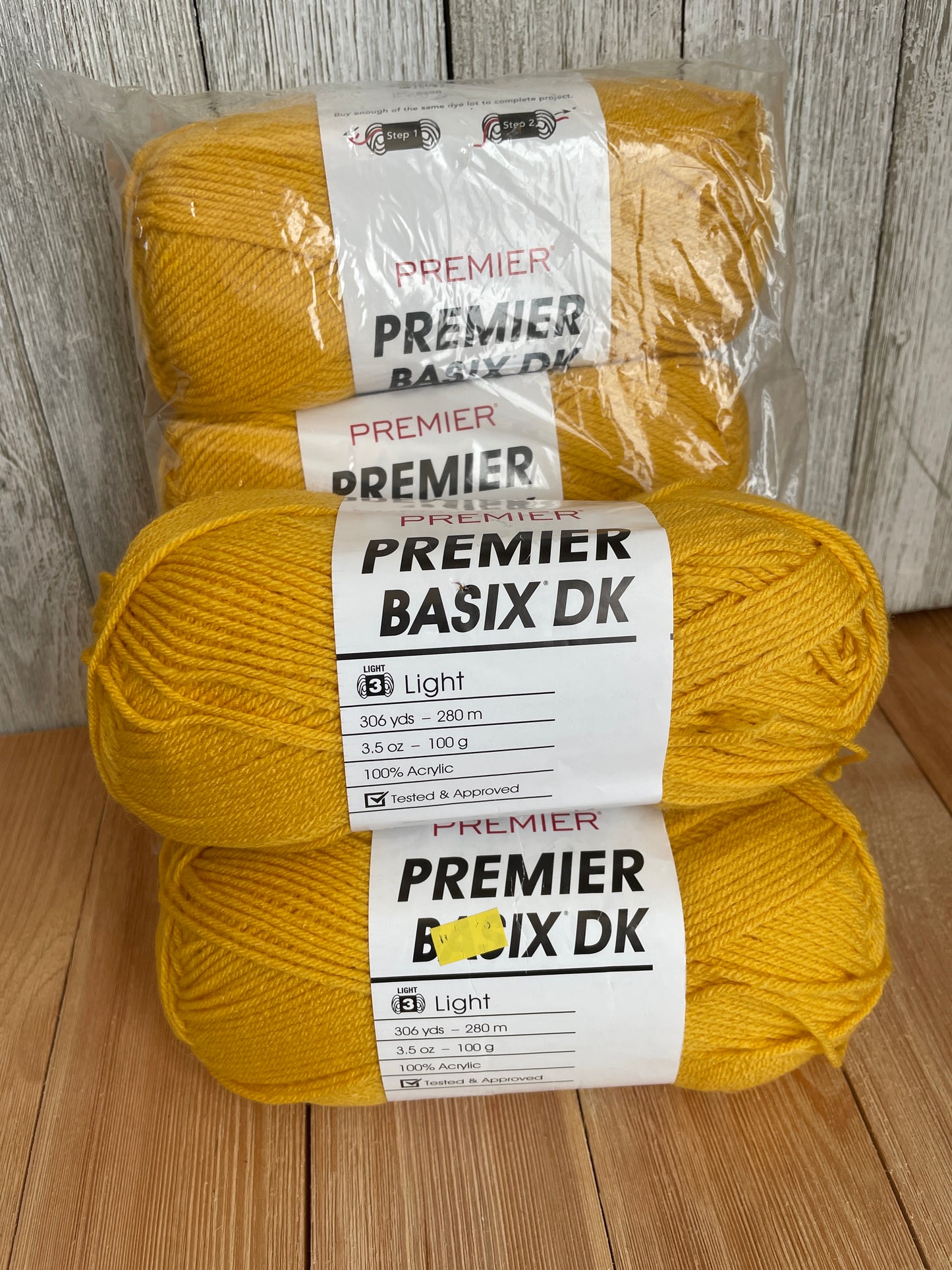 Premier Basix Dk Mustard Dye lot 8286 5 skein bundle