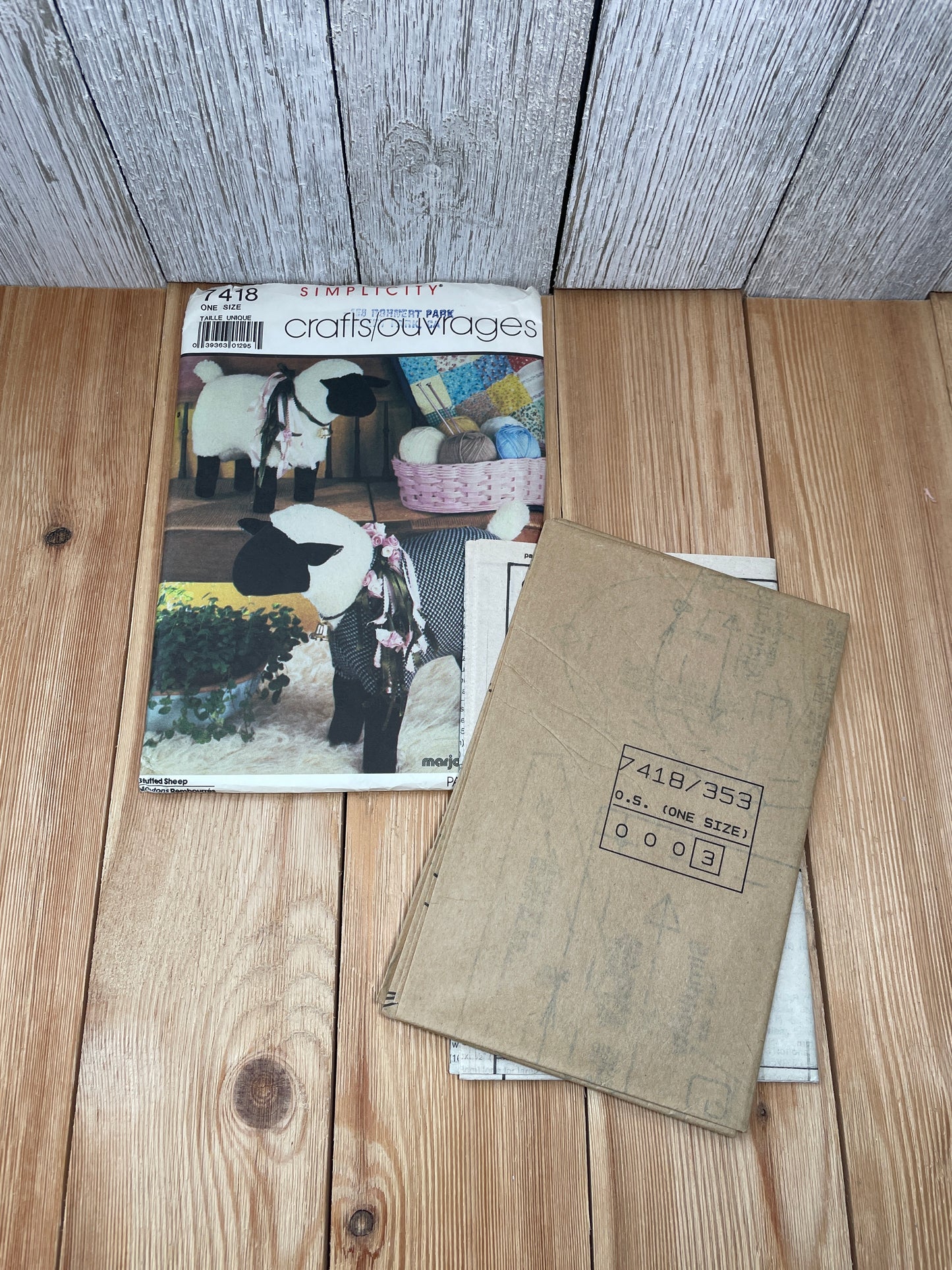 Simplicity Crafts 7418 Adorable Stuffed Sheep Toy in Two Sizes Pattern UNCUT FF