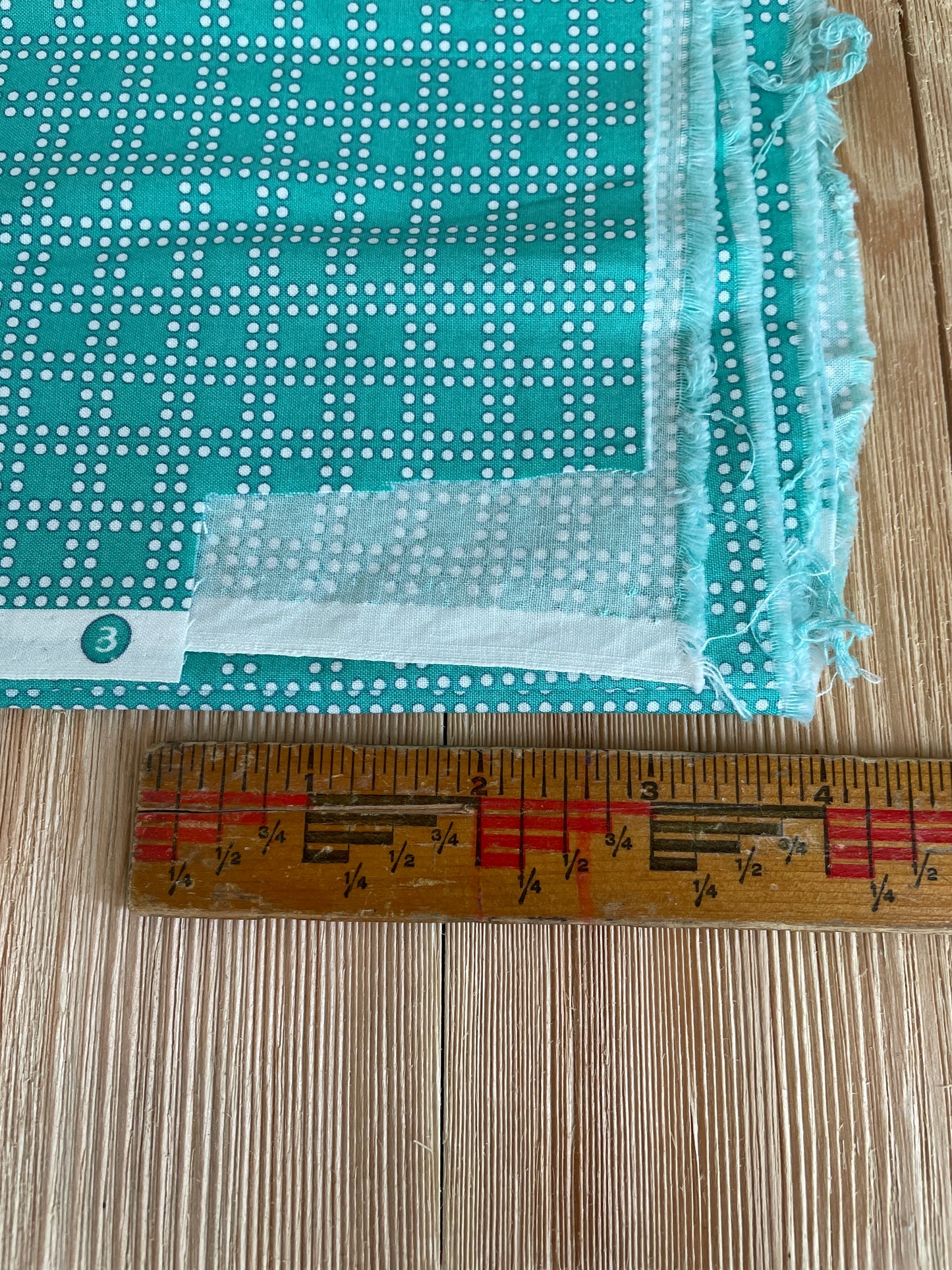 Grandpa's Dots 100% Cotton Fabric Blue with White Dots Squares Half Yard