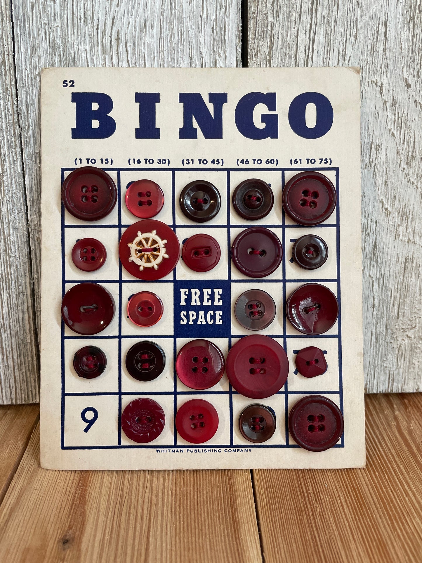 Vintage Button Lot on Bingo Card U PICK Antique quirky cute