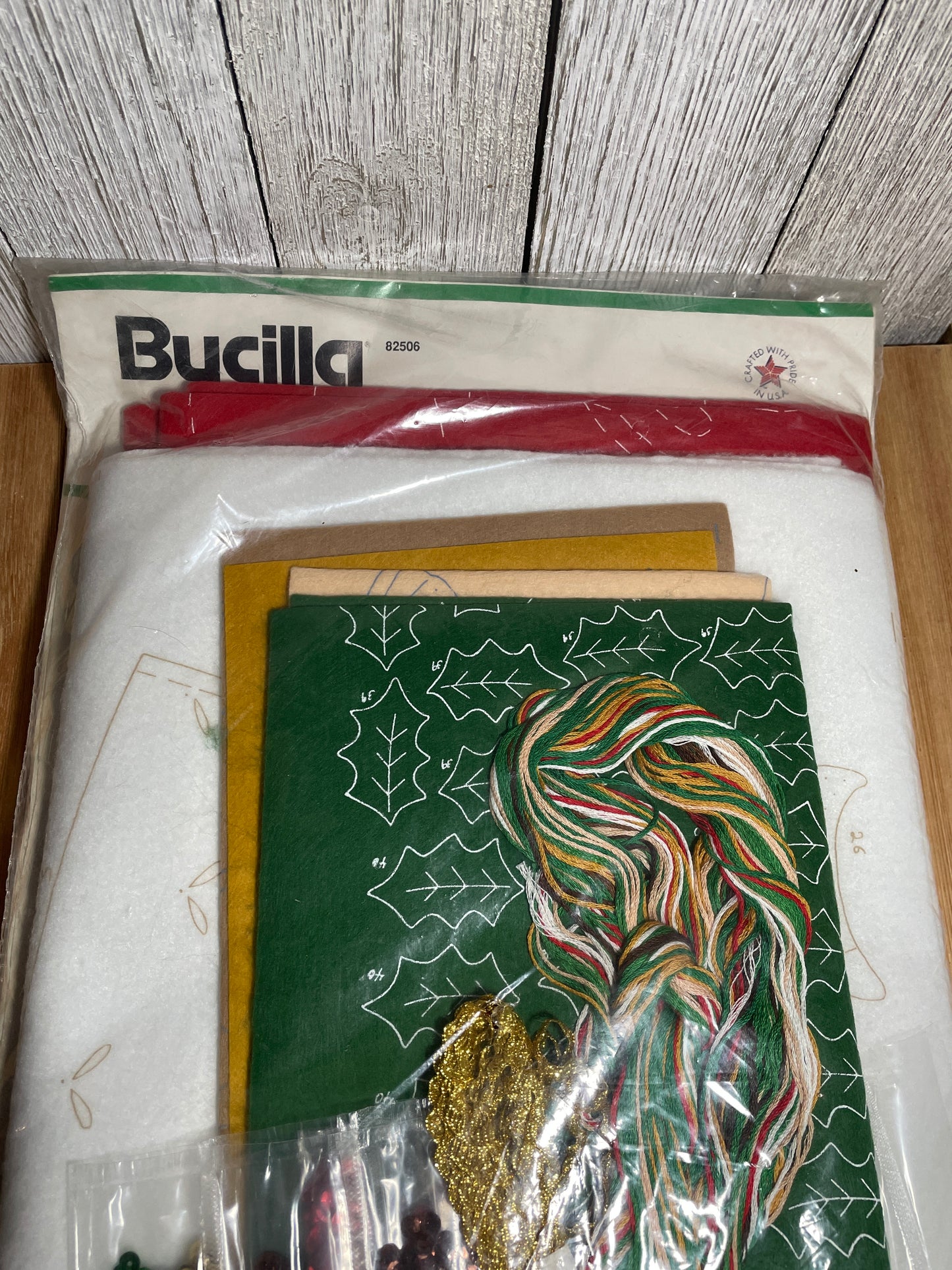 Bucilla Christmas Rocking Horse Teddy Felt Tree Skirt NOS UNOPENED KIT