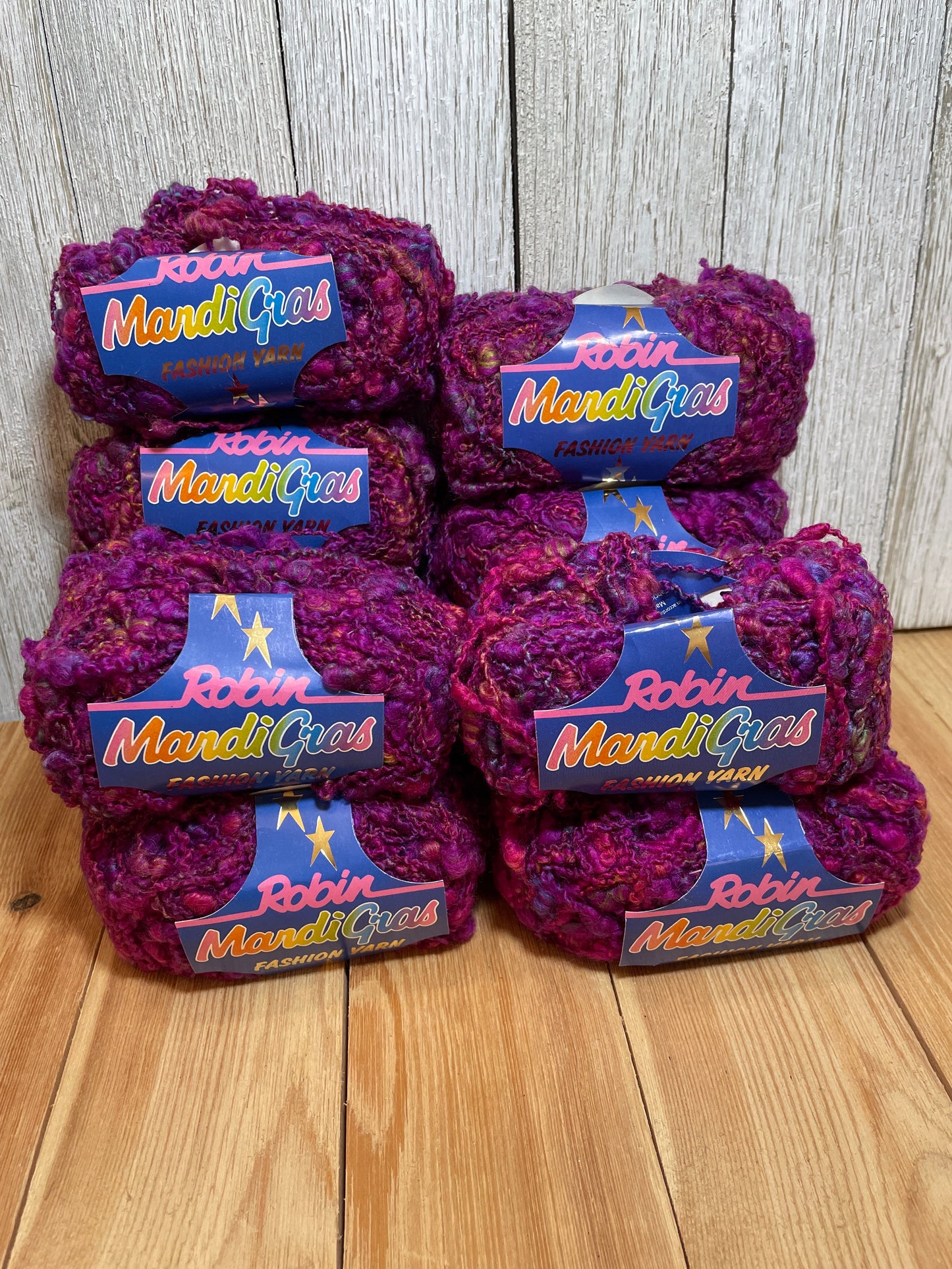 VINTAGE Robin Mardi Gras Fashion Yarn 5873 Acapulco RJ928 (10 Skein Bundle)