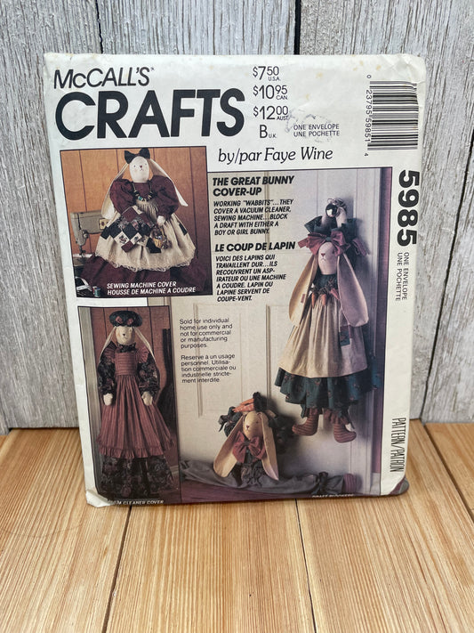 McCalls Crafts 5985 The Great Bunny Cover Up Pattern UNCUT FF