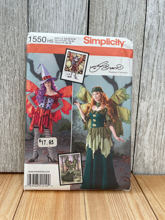 Simplicity 1550 Dark Fairy Light Fairy Costume and Hat Pattern Size 6-14 UNCUT FF Halloween