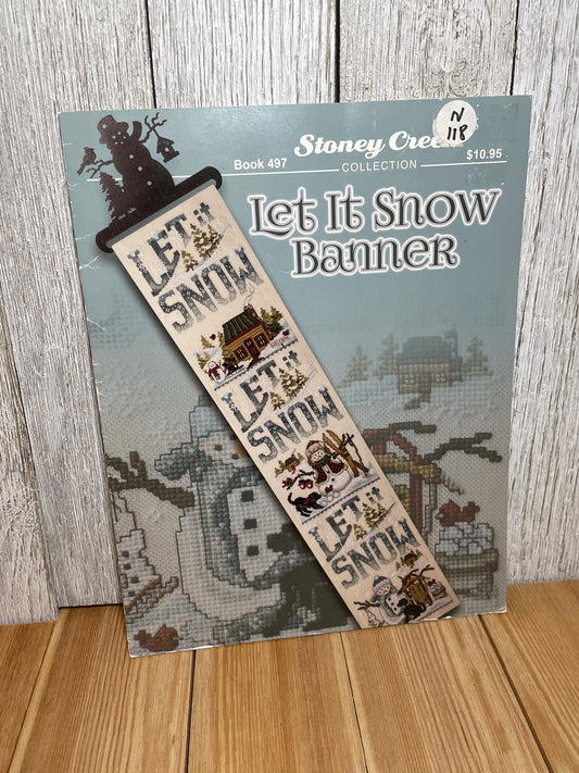 Let it Snow Banner Stoney Creek Collection Cross Stitch Pattern Leaflet Christmas Holiday
