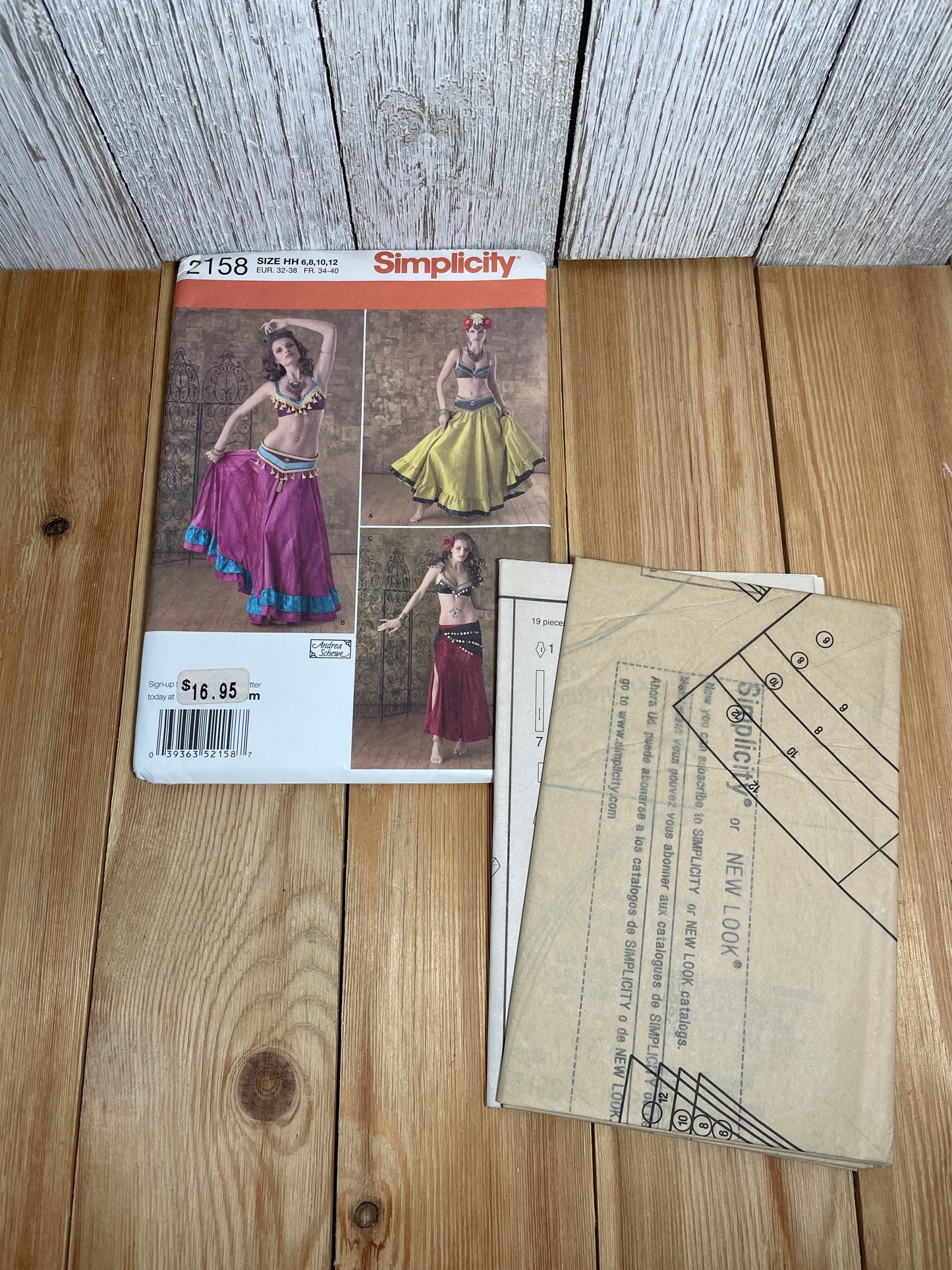 Simplicity 2158 Belly Dancer Low Waist Skirt and Matching Bra Size 6-12 Pattern UNCUT FF Halloween Costume