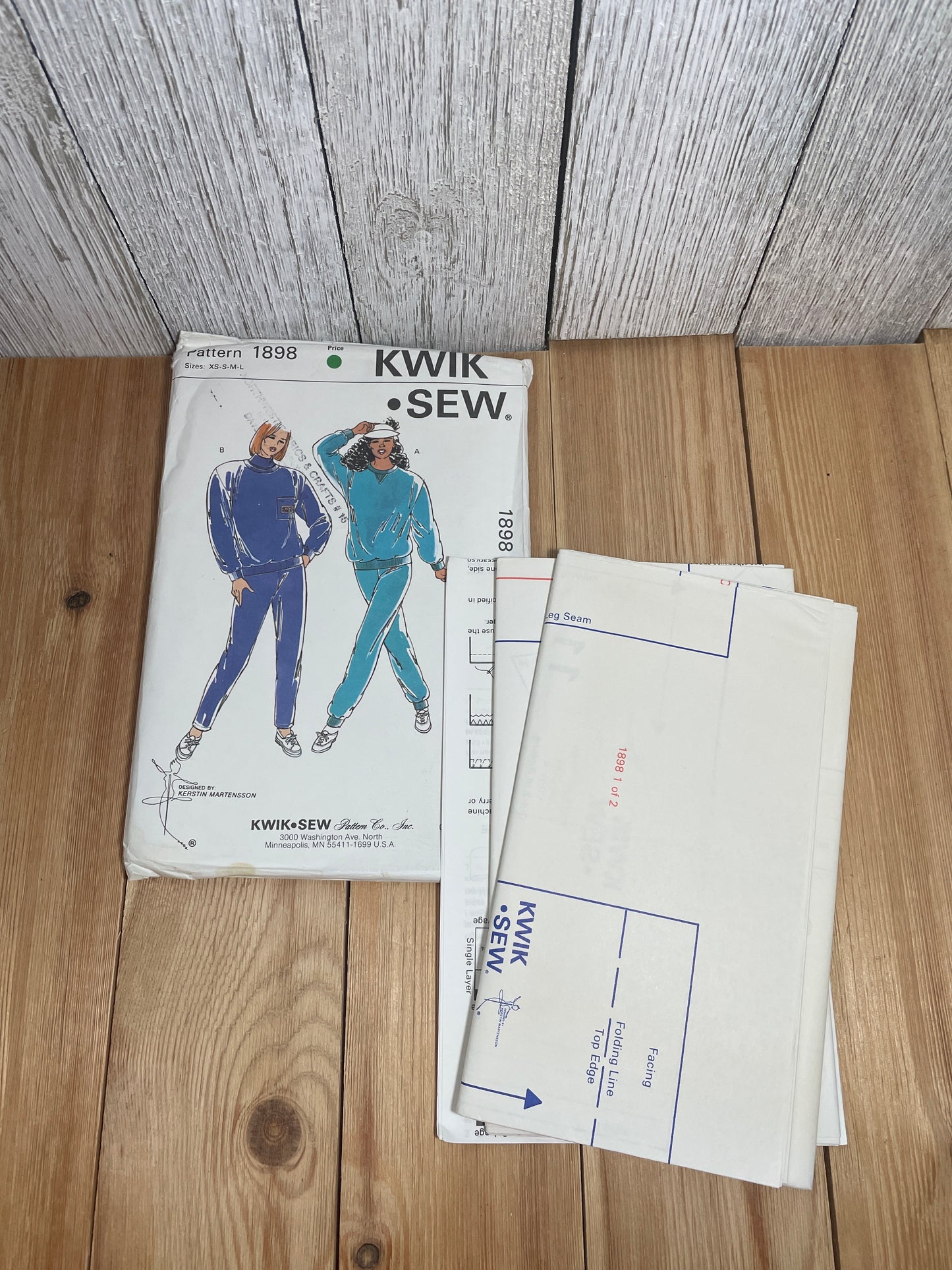 Kwik Sew 1898 Cuffed Jogging Suit Jogger Pants Sweatshirt Pattern Size XS-L UNCUT FF