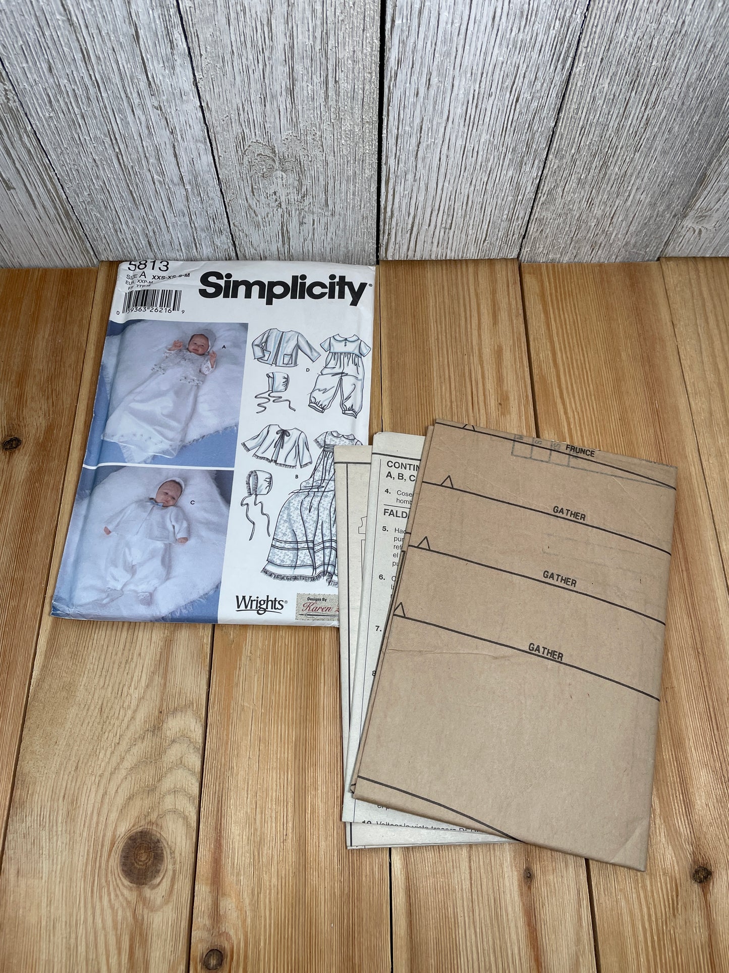 Simplicity 5813 Baby Christening Gown Slip Romper Jacket and Bonnet Size XXS-M Pattern Uncut FF