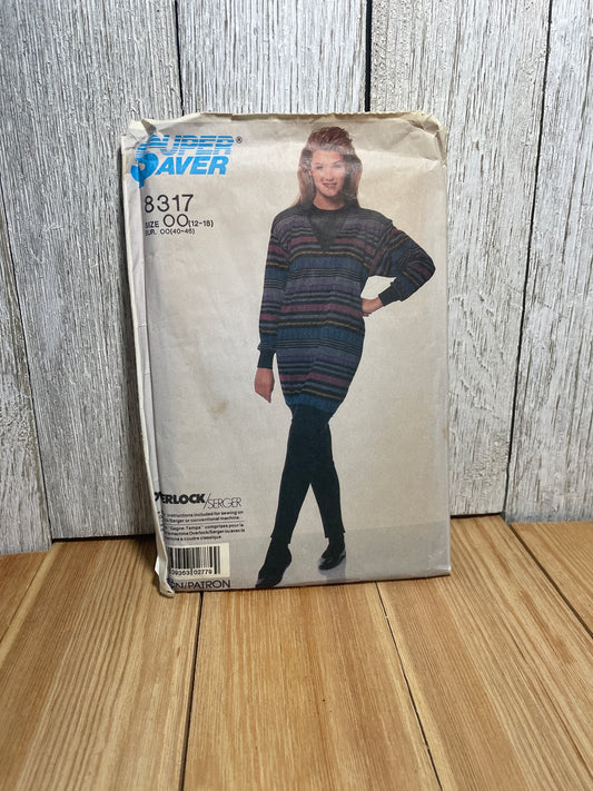 Super Saver 8317 Misses Pull on Pants Sweater Sizes 12-18 Uncut FF Sewing Pattern