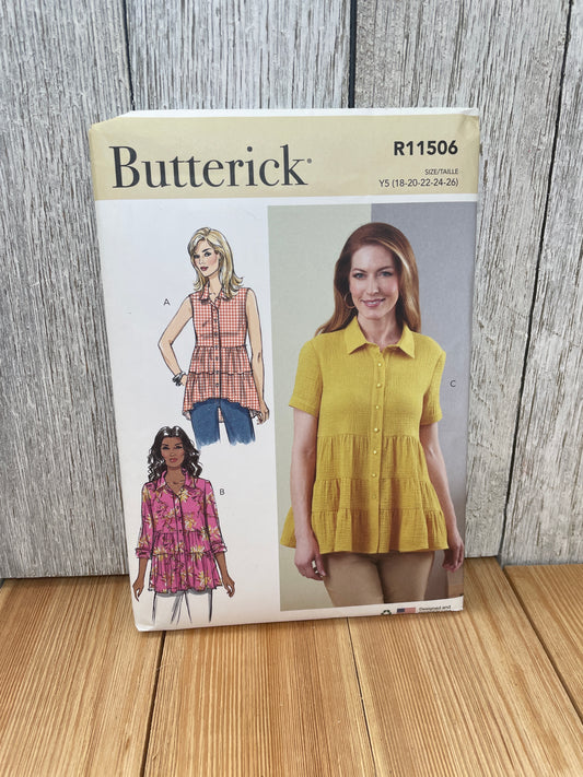 Butterick R11506 Misses Tiered Top Size 18-26 Uncut FF Sewing Pattern