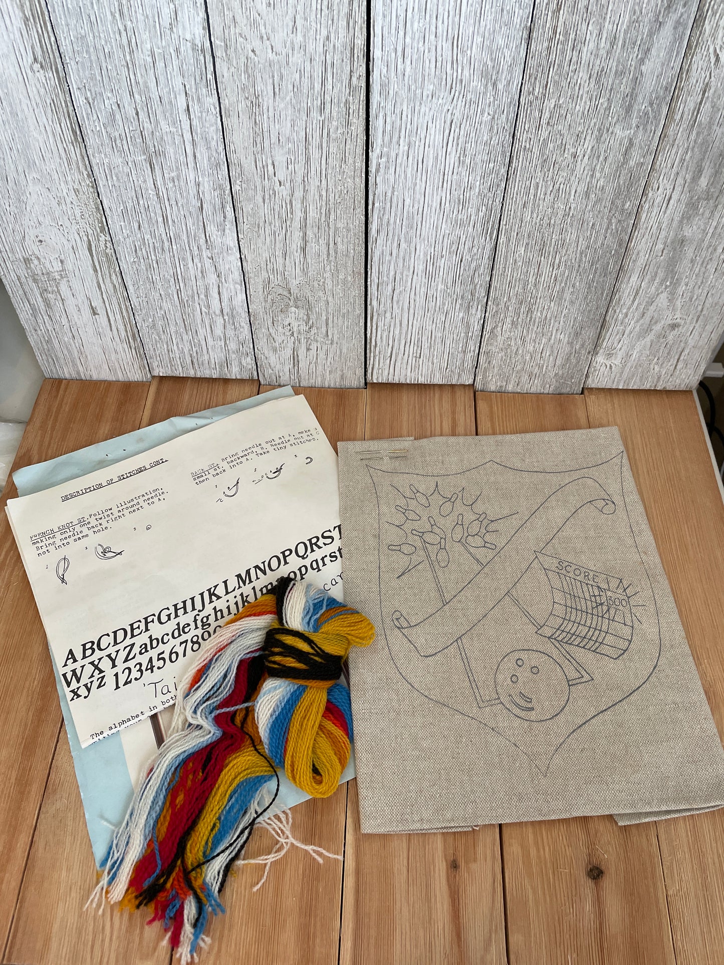 Bowling Crest No. 138 Crewel Embroidery Kit Vintage Crewel by Cathy NEW