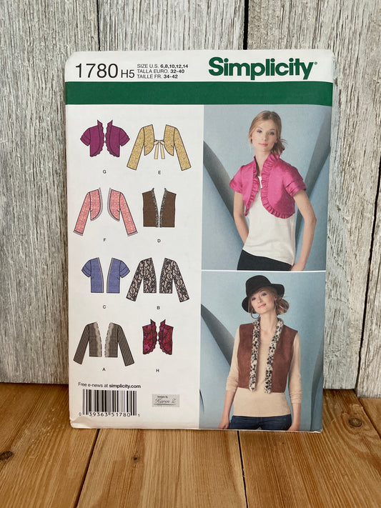 Simplicity 1780 Jacket and Vest Size 6-24 Pattern UNCUT FF