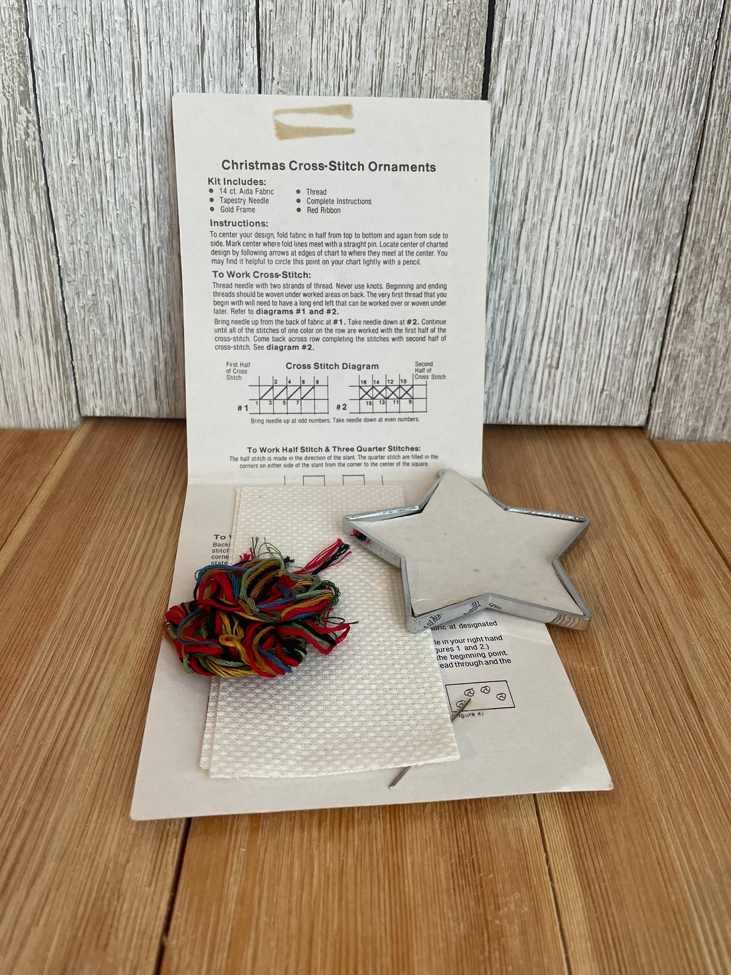 Traditions Christmas Cardinal Counted Cross Stitch Kit with Silver Star Frame T8715 NEW