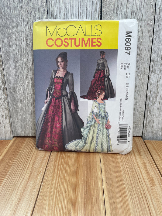 Mccalls M6097 Misses Victorian Costume Halloween Size 6-12 Pattern Uncut FF