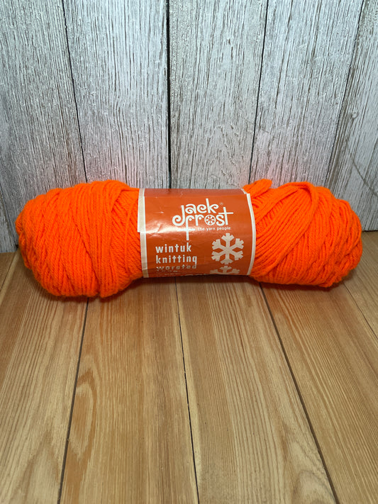 Vintage Jack Frost Acrylic Yarn Rad Tangerine Full Skein Worsted Weight