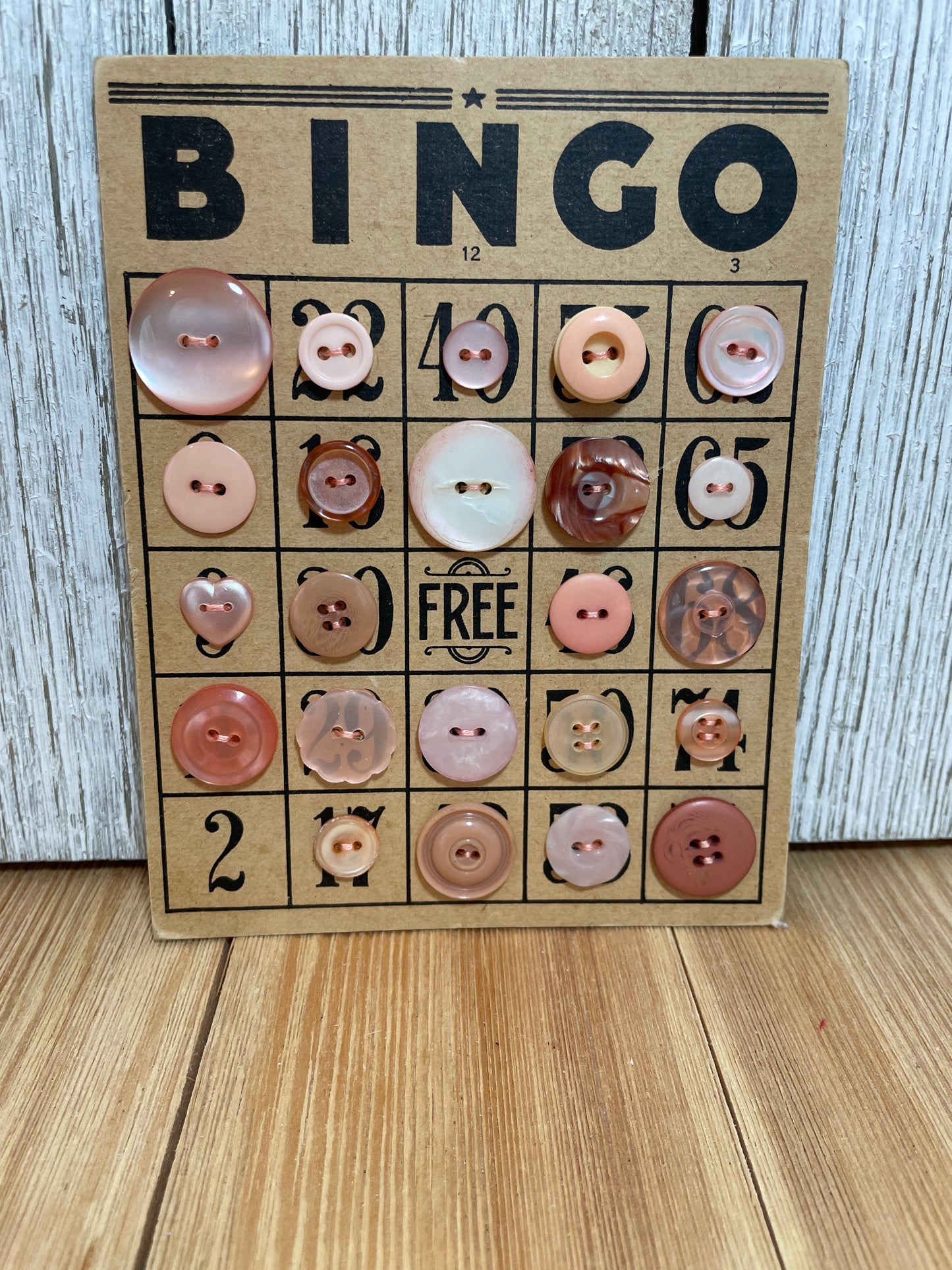 Vintage Button Lot on Bingo Card U PICK Antique Quirky Cute
