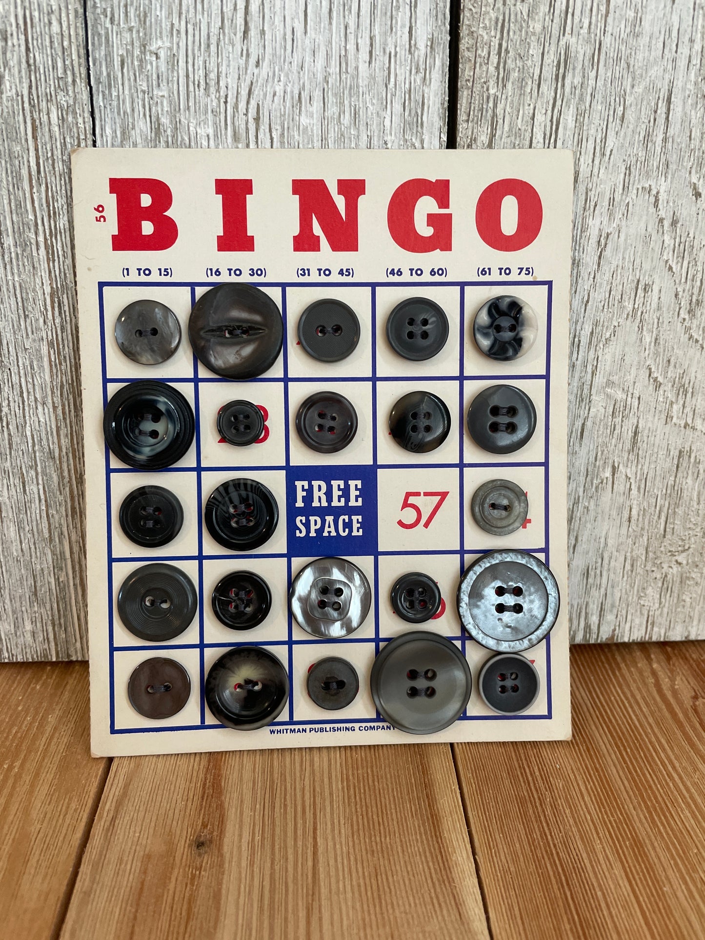 Vintage Button Lot on Bingo Card U PICK Antique quirky cute
