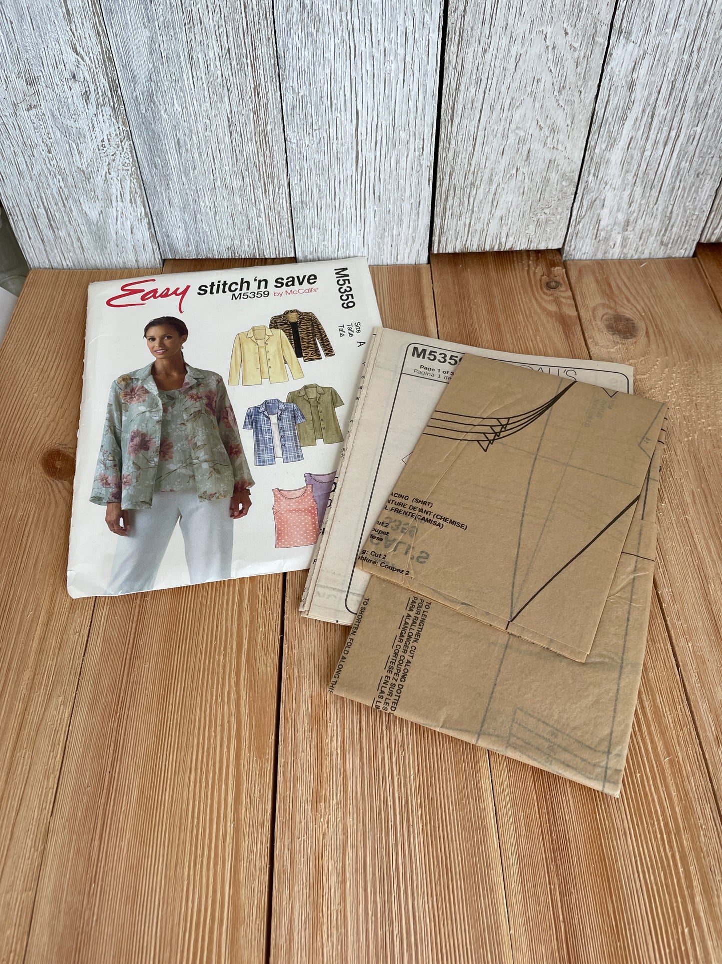 McCall's Easy Stitch 'n Save M5359 Sewing Pattern to Make a Shirt and Matching Top in Women's Sizes 8-14 Pattern Uncut FF